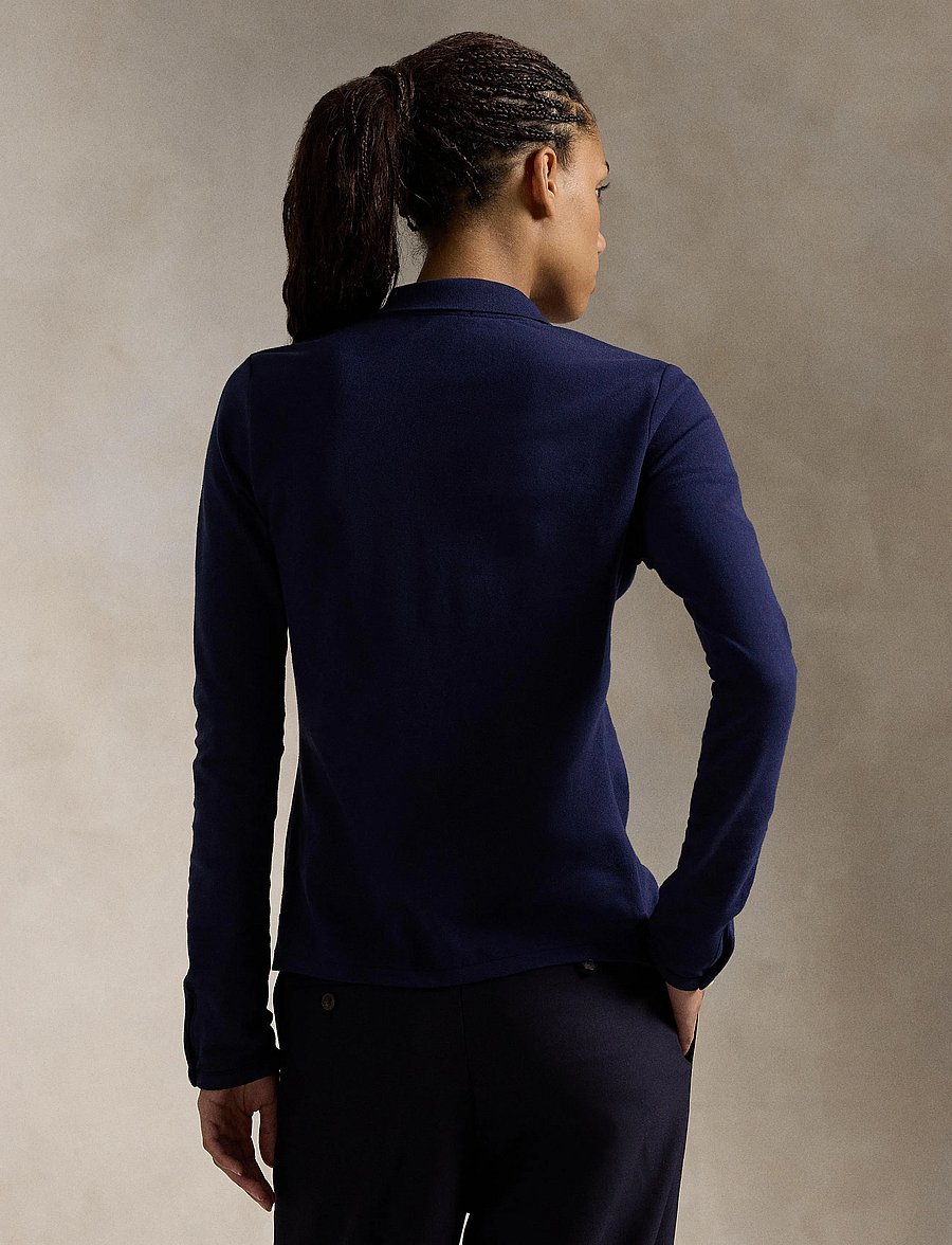 Polo Ralph Lauren - Buttoned-Placket Long-Sleeve Polo Shirt - newport navy - 2