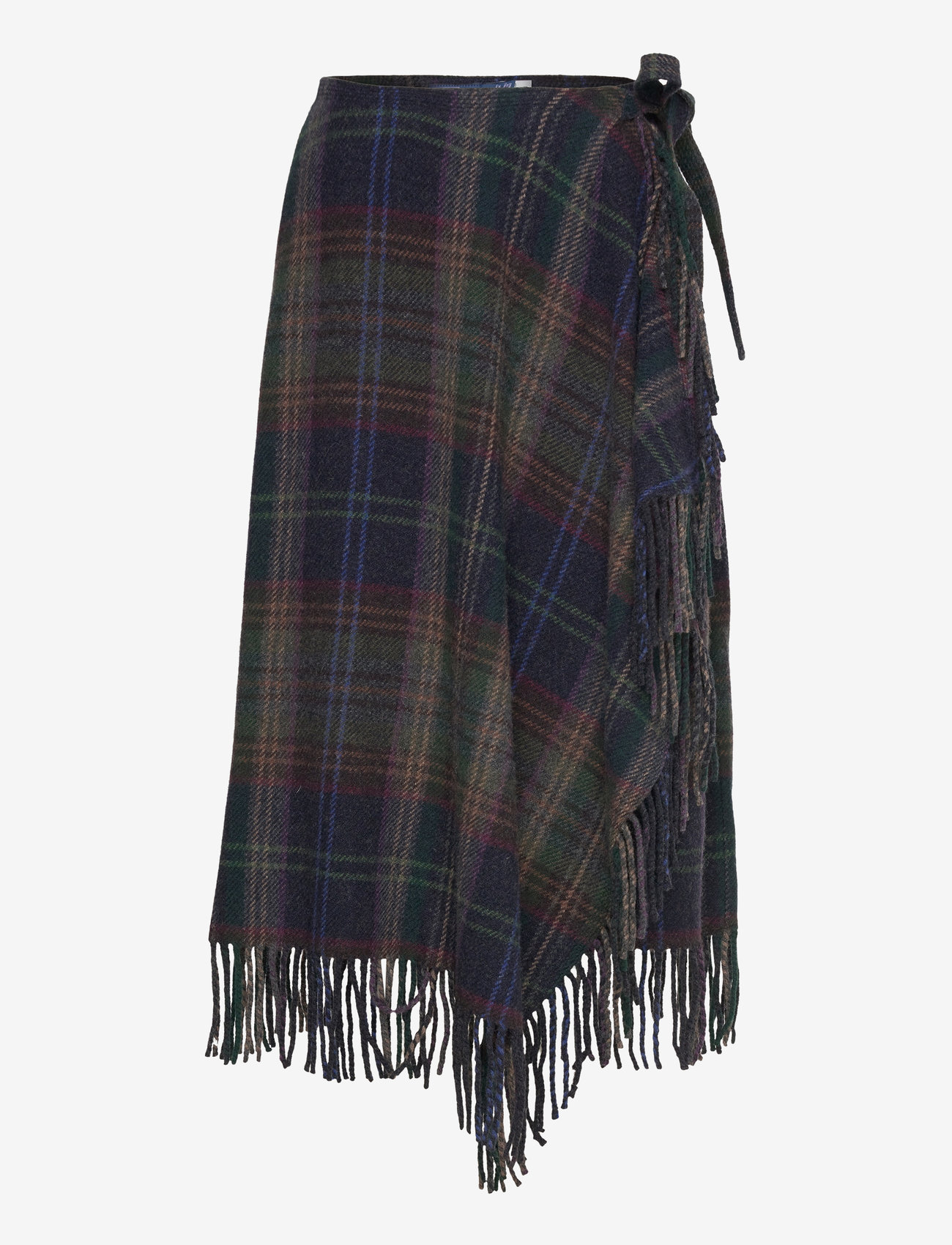 Polo Ralph Lauren Fringe-trim Plaid Wrap Skirt (PRW211941447) Midi skirts 