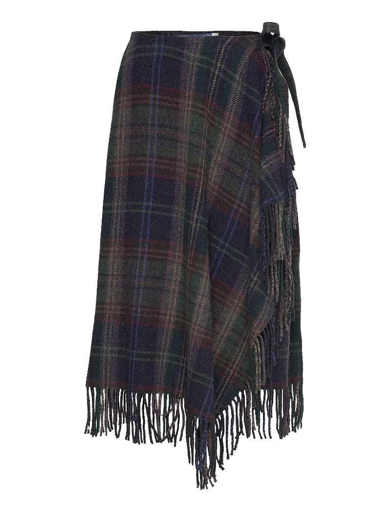 Polo Ralph Lauren Fringe-trim Plaid Wrap Skirt (PRW211941447) Midi skirts