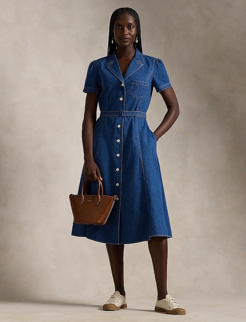 Dress Ral0h Lauren Polo Ralph Lauren Buttoned Denim Midi Dress