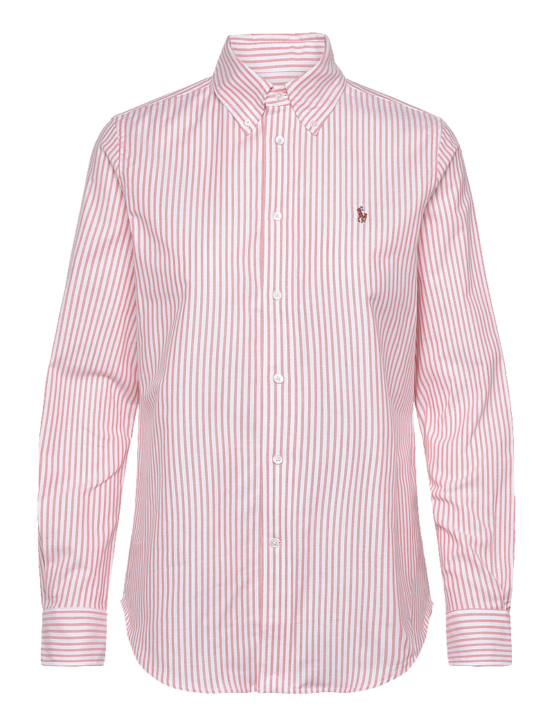 Polo Ralph Lauren - Stretch Slim Fit Striped Oxford Shirt - denim shirts - 6055c white-orang - 0