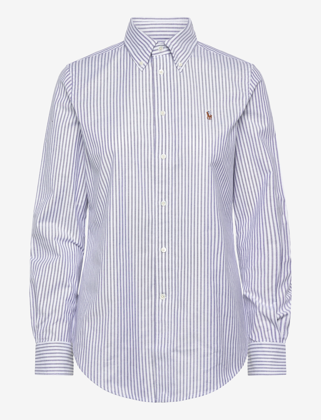 Polo Ralph Lauren - Stretch Slim Fit Striped Oxford Shirt - teksasärgid - 6055 white/herita - 0