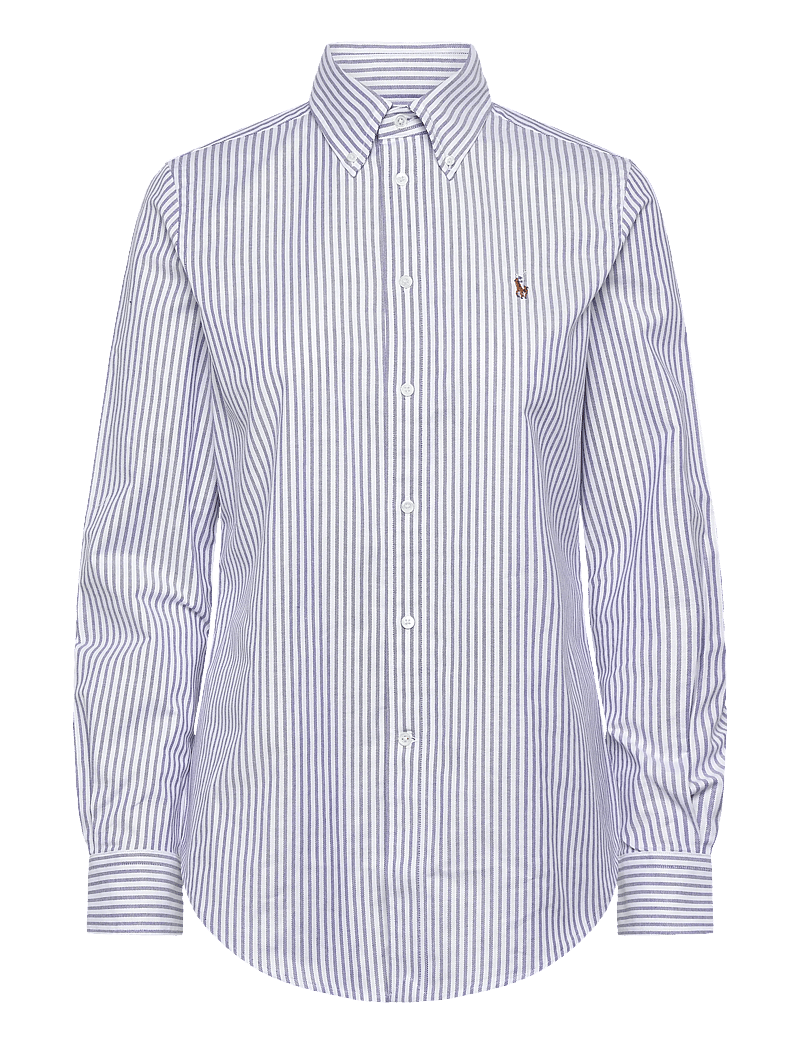 Polo Ralph Lauren - Stretch Slim Fit Striped Oxford Shirt - teksasärgid - 6055 white/herita - 0
