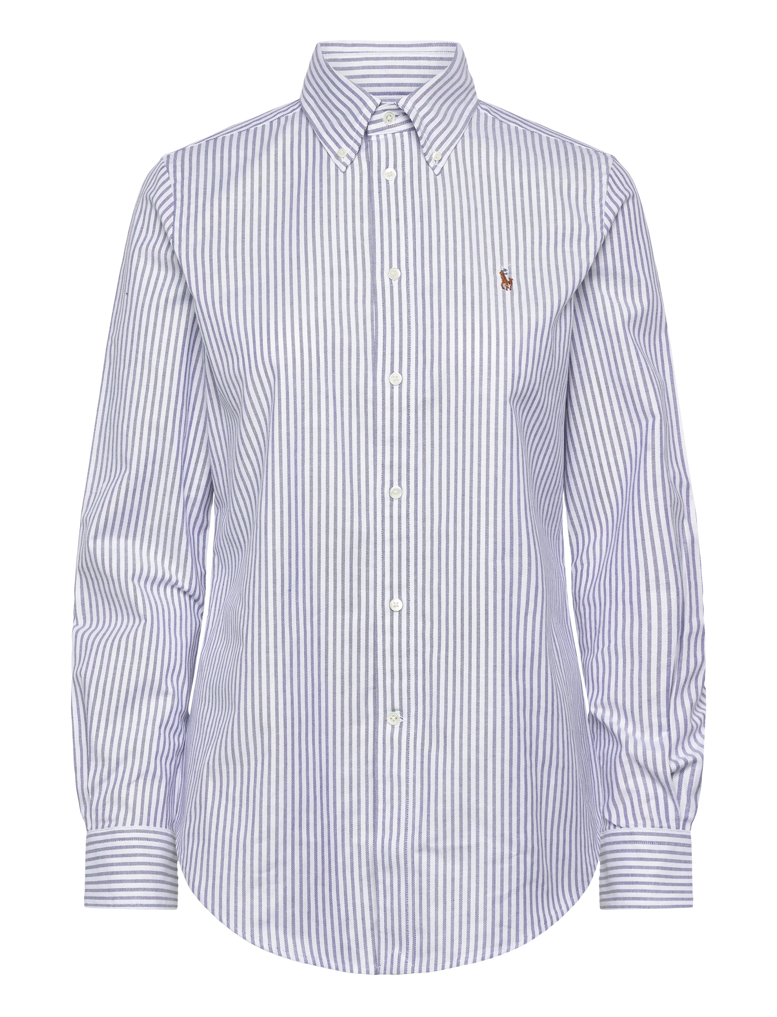 Polo Ralph Lauren Stretch Slim Fit Striped Oxford Shirt - Transitional Layering - 6055 WHITE/HERITA / blue