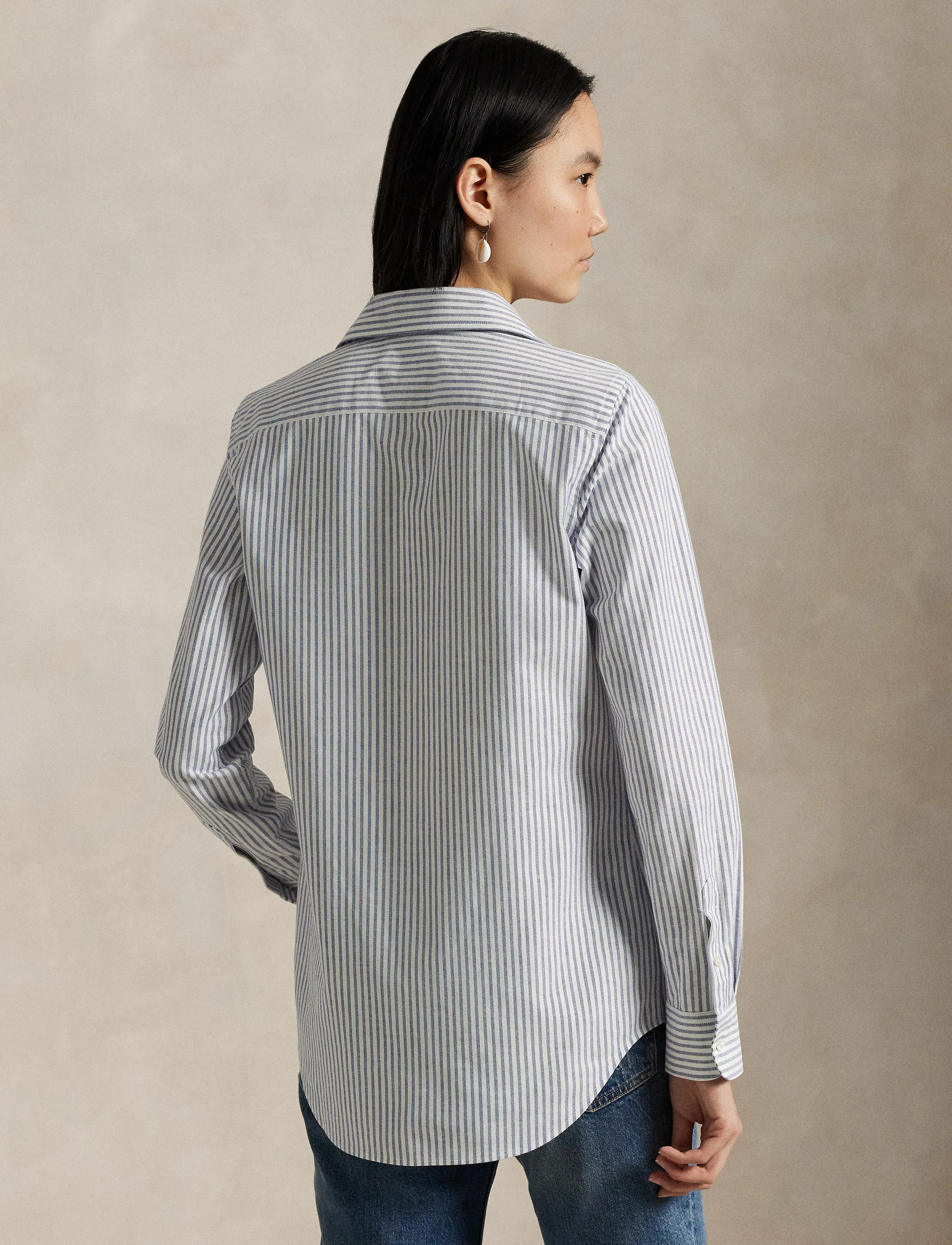 Polo Ralph Lauren - Stretch Slim Fit Striped Oxford Shirt - chemises en jeans - 6055 white/herita - 5