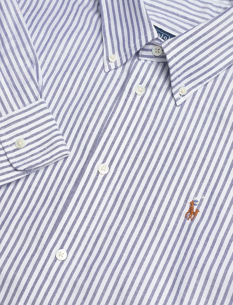 Polo Ralph Lauren - Stretch Slim Fit Striped Oxford Shirt - teksasärgid - 6055 white/herita - 2