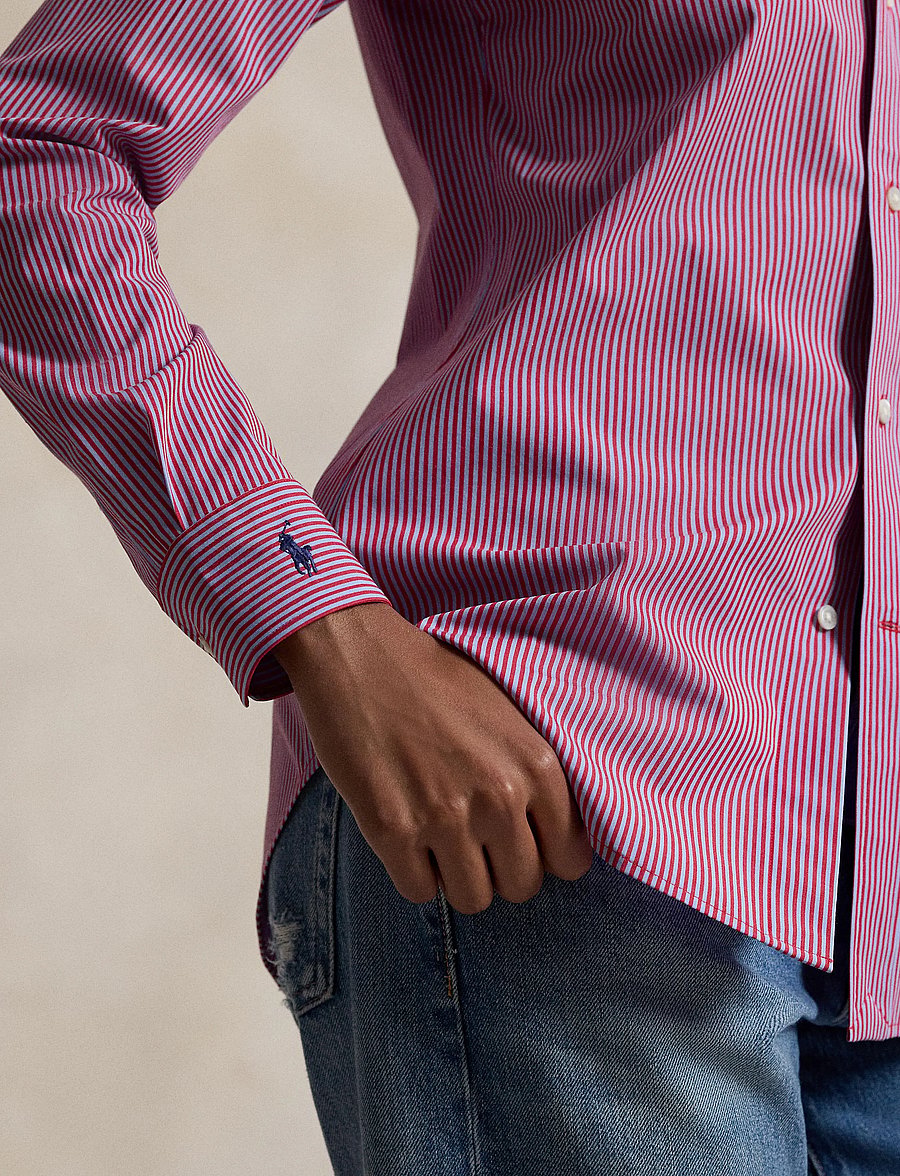 Polo Ralph Lauren - End-On-End Stretch Slim Fit Cotton Shirt - chemises en jeans - 1969 lt blue red - 4