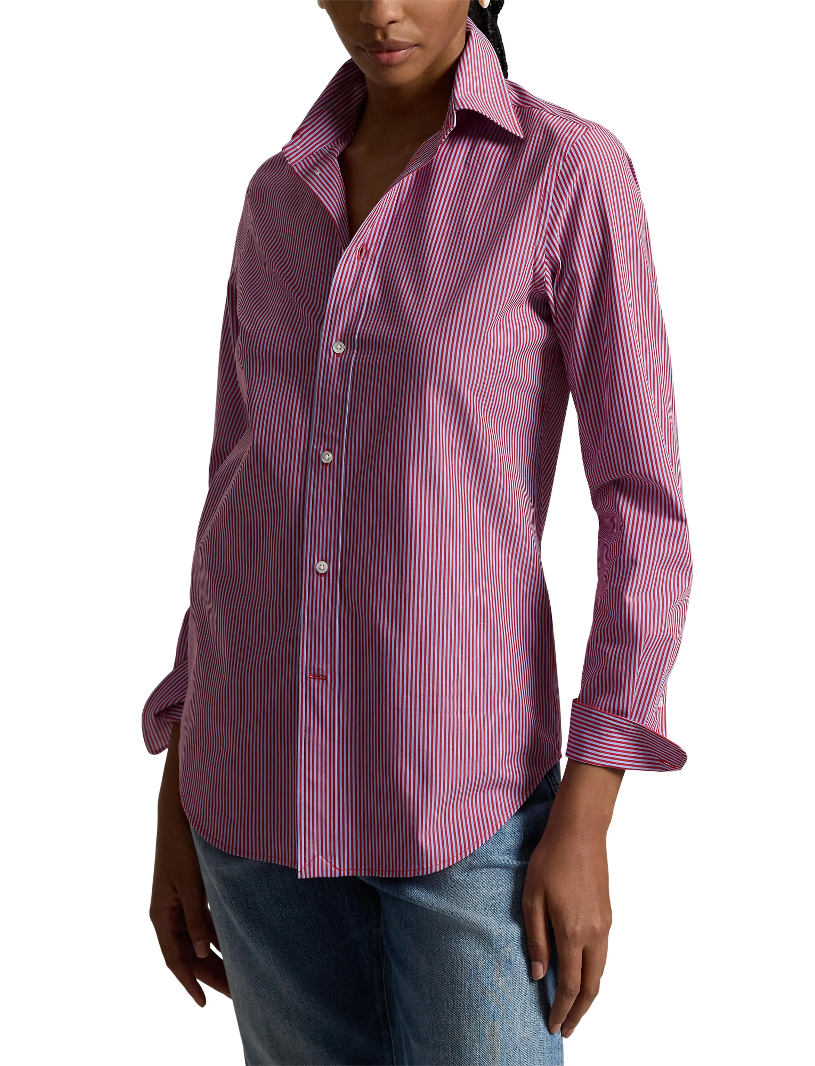 Polo Ralph Lauren - End-On-End Stretch Slim Fit Cotton Shirt - chemises en jeans - 1969 lt blue red - 5