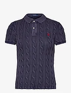 Cable-Knit Polo Shirt - NEWPORT NAVY
