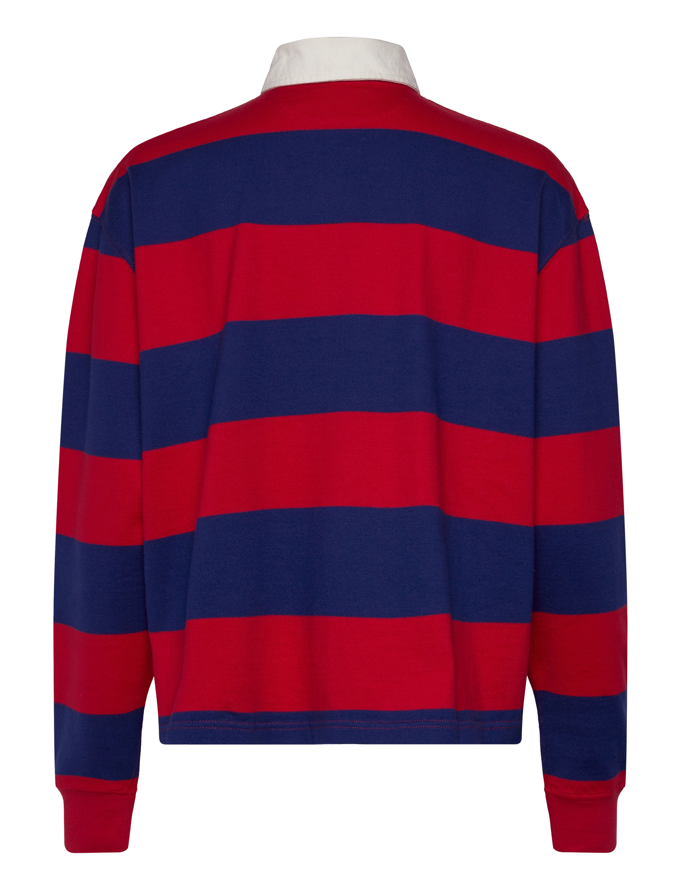 Polo Ralph Lauren - Striped Cropped Jersey Rugby Shirt - injection red/spo - 1