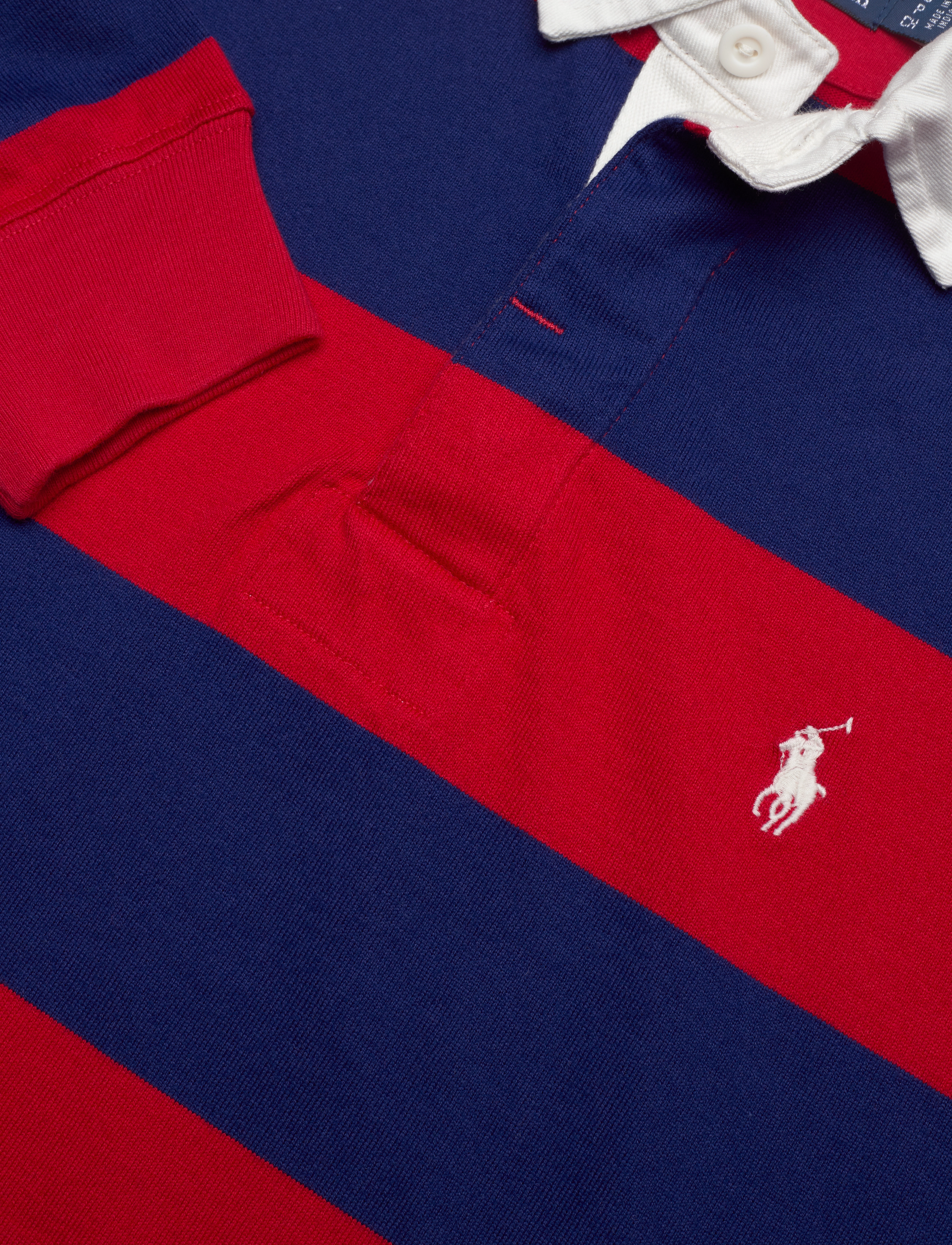 Polo Ralph Lauren - Striped Cropped Jersey Rugby Shirt - injection red/spo - 2