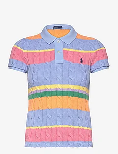 Slim Fit Cable-Knit Polo Shirt, Polo Ralph Lauren