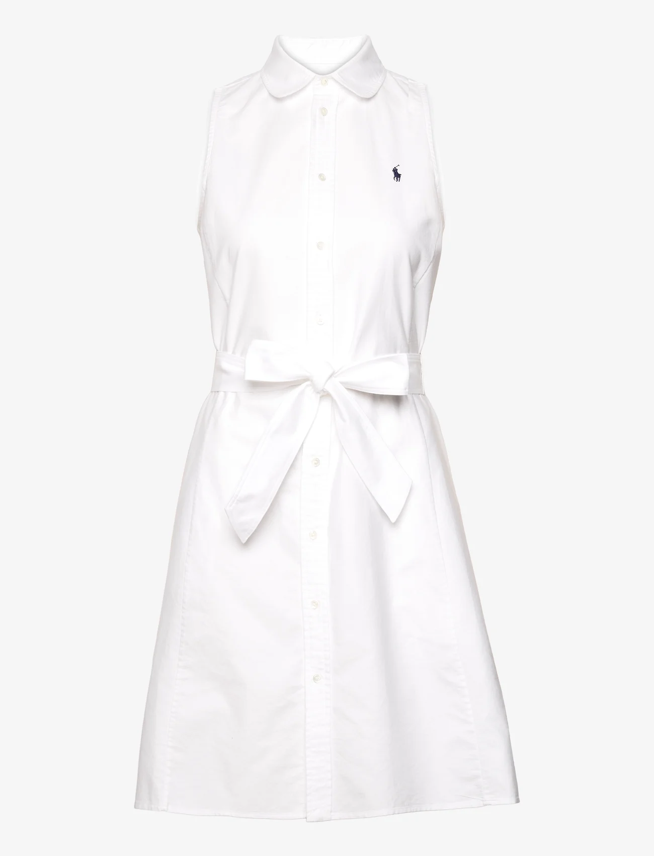 Polo Ralph Lauren - Oxford Sleeveless Shirtdress - marškinių tipo suknelės - bsr white - 0