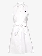 Oxford Sleeveless Shirtdress - BSR WHITE