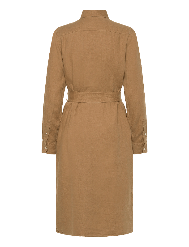 Polo Ralph Lauren - Belted Linen Shirtdress - skjortklänningar - berkshire tan - 1
