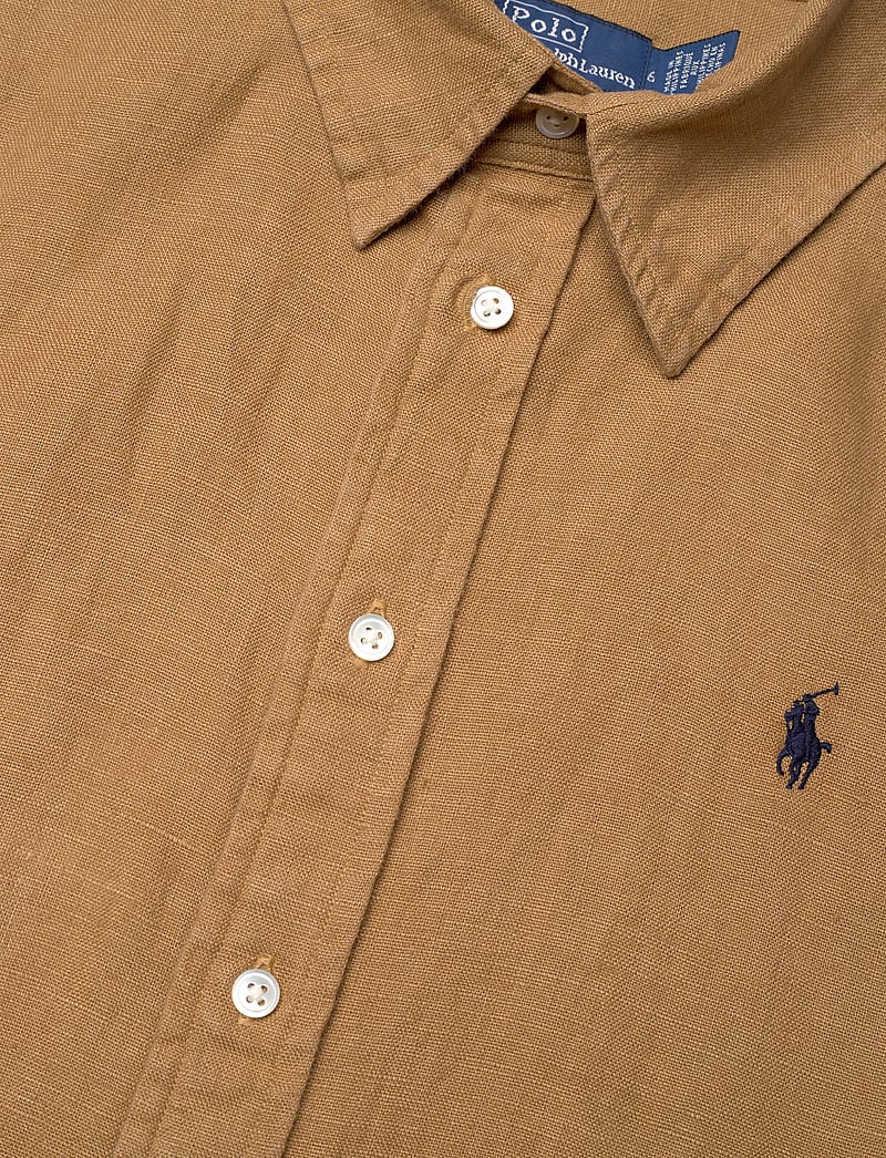 Polo Ralph Lauren - Belted Linen Shirtdress - skjortklänningar - berkshire tan - 2