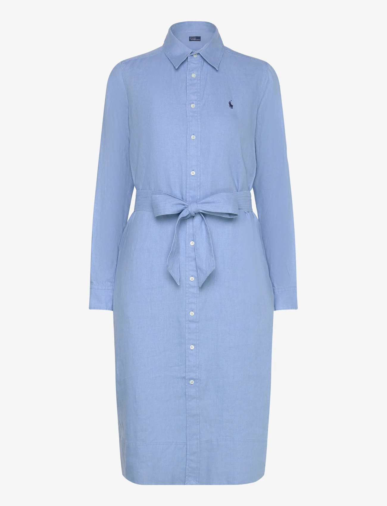 Polo Ralph Lauren - Belted Linen Shirtdress - shirt dresses - carolina blue - 0