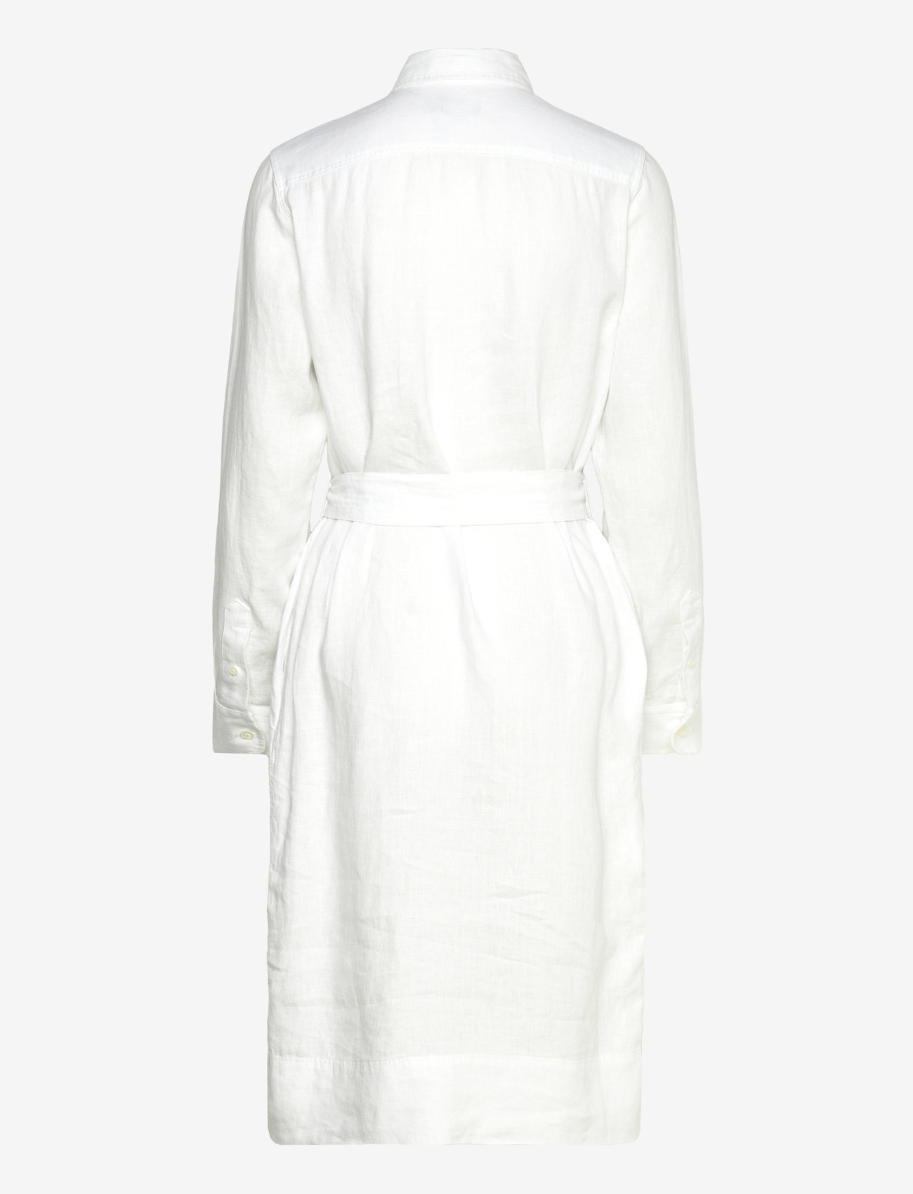 Polo Ralph Lauren - Belted Linen Shirtdress - skjortekjoler - white - 1