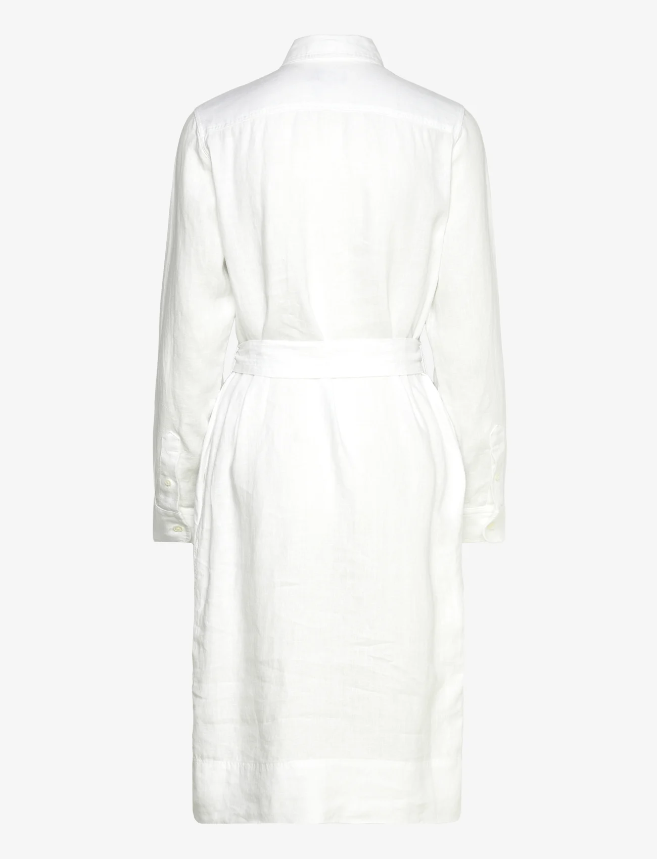 Polo Ralph Lauren - Belted Linen Shirtdress - hemdkleider - white - 1