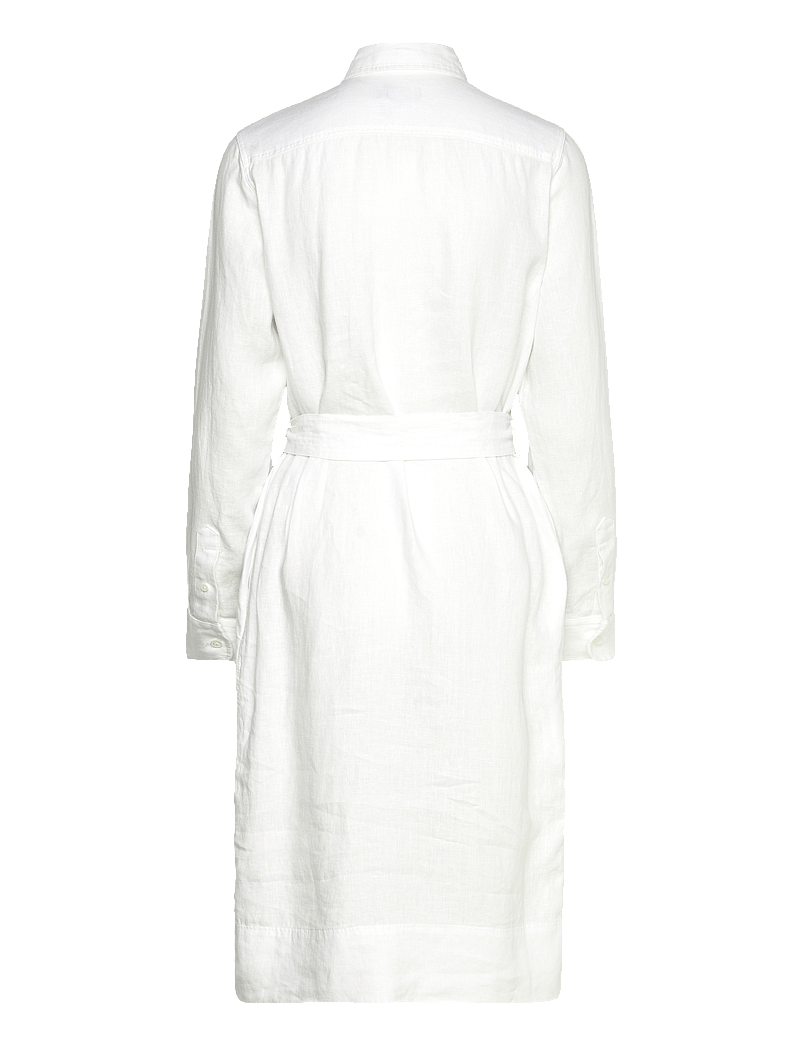 Polo Ralph Lauren - Belted Linen Shirtdress - skjortekjoler - white - 1