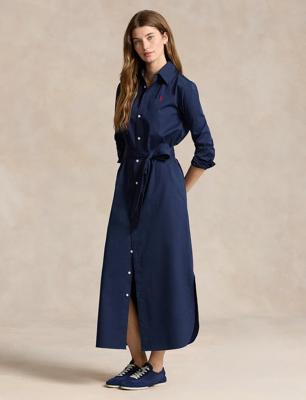 ★関税送料無料 RALPH Belted Cotton Midi Shirtdress Polo Ralph Lauren Belted Cotton Midi Shirtdress