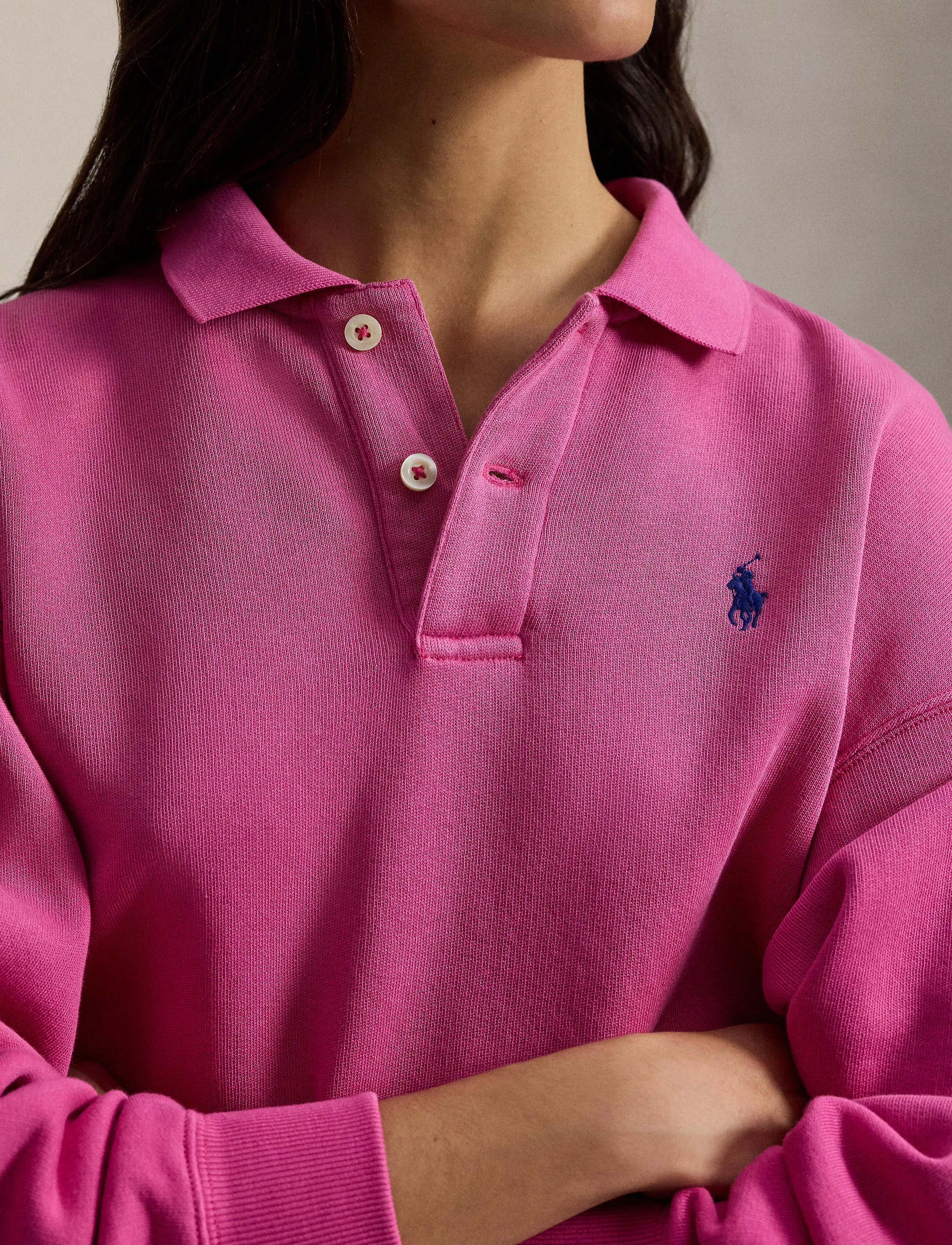 Polo Ralph Lauren - Polo-Collar Fleece Pullover - poloskjorter - accent pink - 4