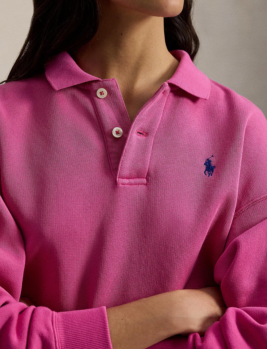 Polo Ralph Lauren - Polo-Collar Fleece Pullover - poloskjorter - accent pink - 4