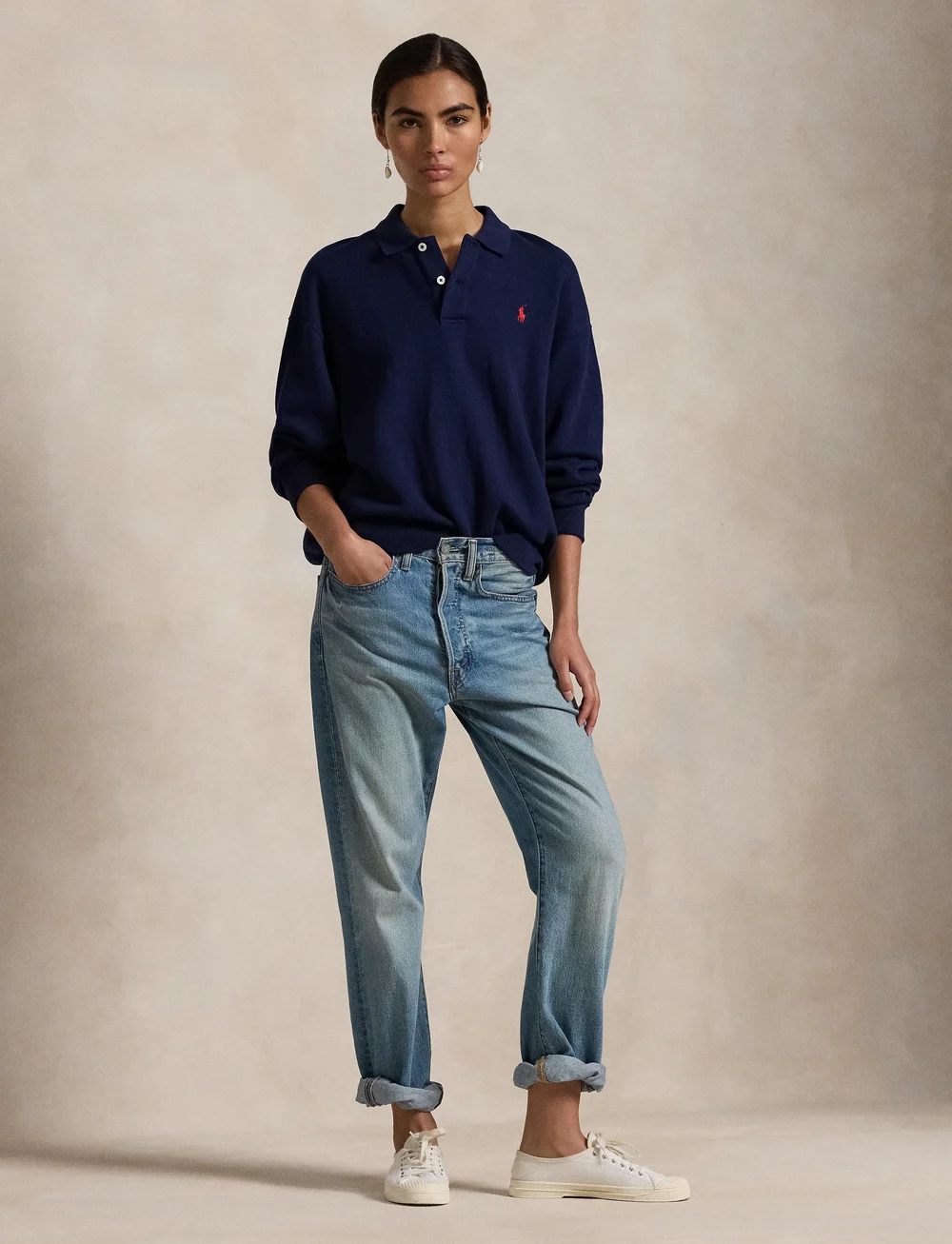 Polo Ralph Lauren - Polo-Collar Fleece Pullover - poloskjorter - cruise navy - 0