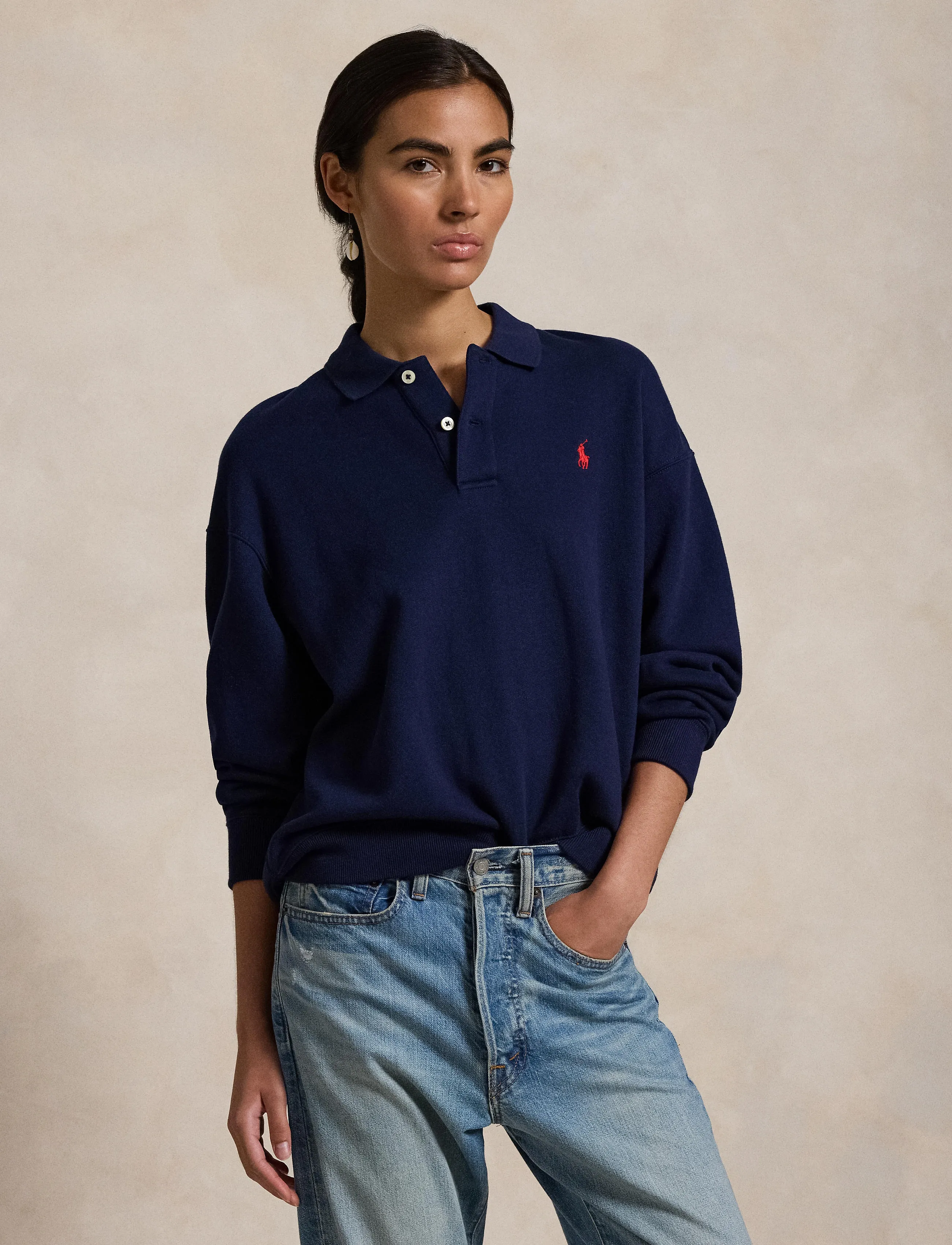 Polo Ralph Lauren - Polo-Collar Fleece Pullover - polos - cruise navy - 3