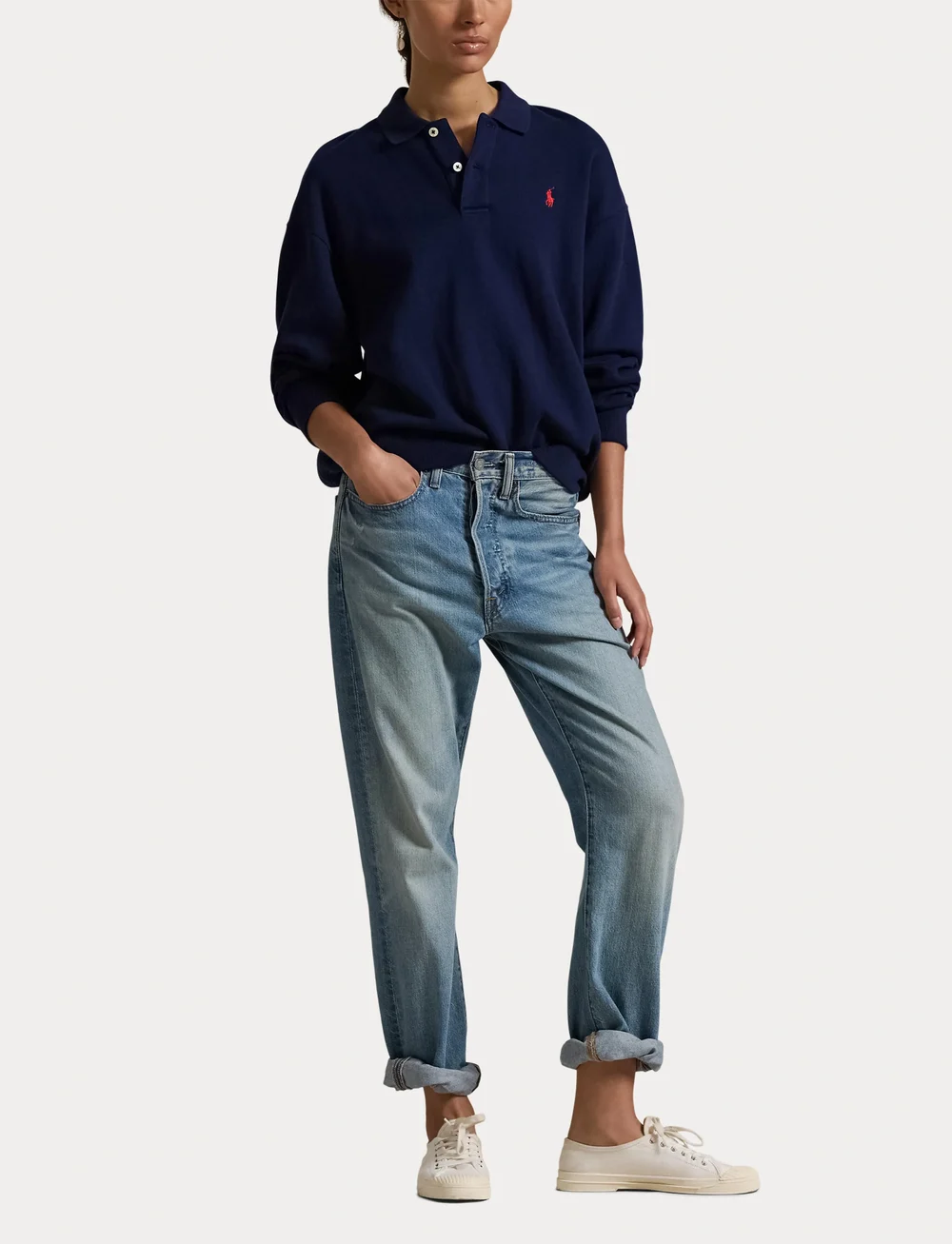 Polo Ralph Lauren - Polo-Collar Fleece Pullover - poloskjorter - cruise navy - 4