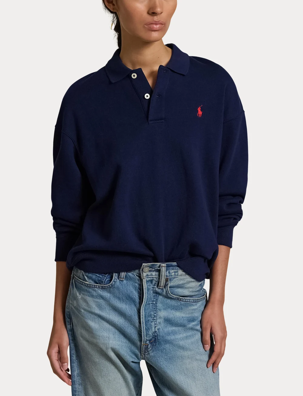 Polo Ralph Lauren - Polo-Collar Fleece Pullover - poloskjorter - cruise navy - 5