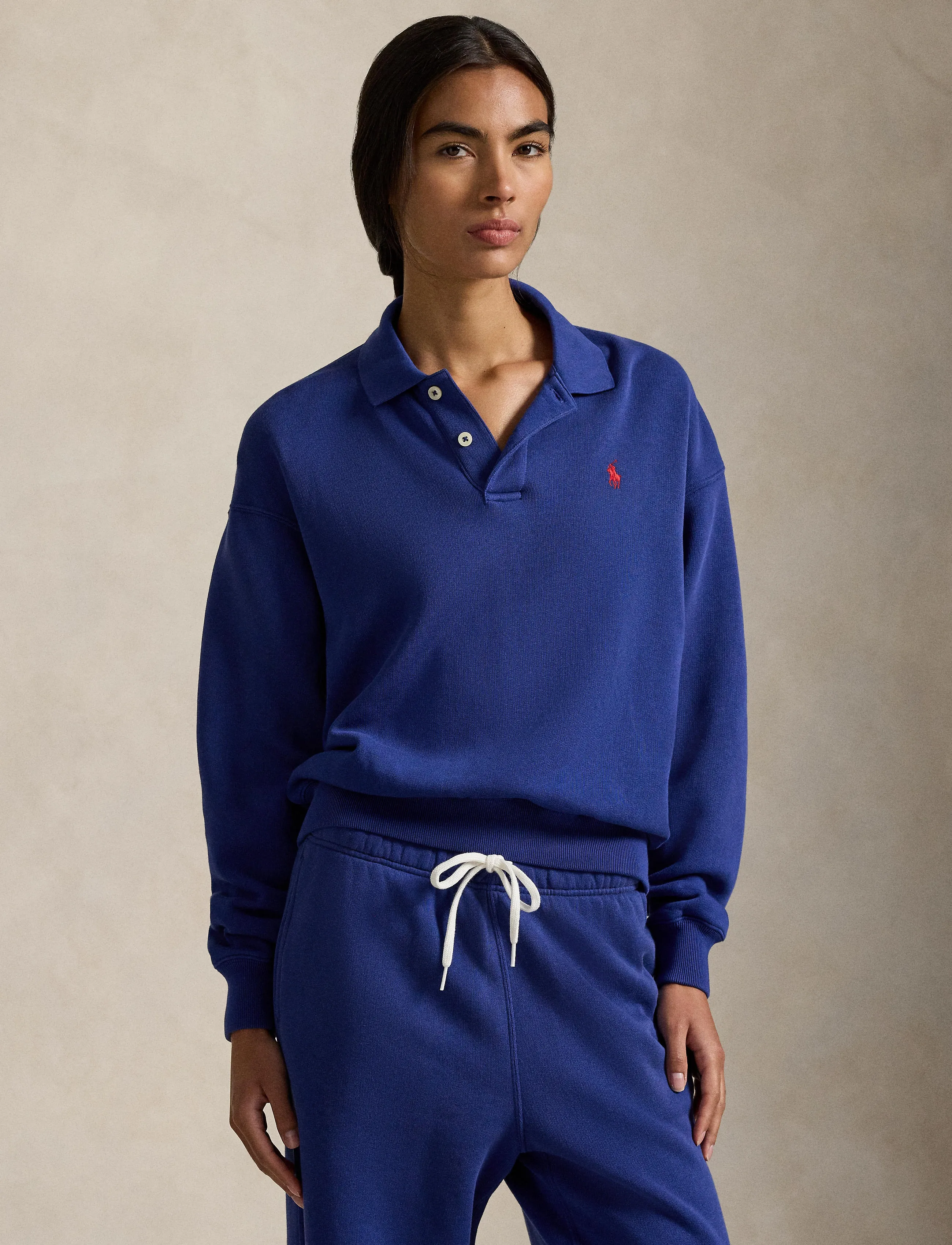 Polo Ralph Lauren Polo-Collar Fleece Pullover - Ralph Lauren - HERITAGE ROYAL / navy