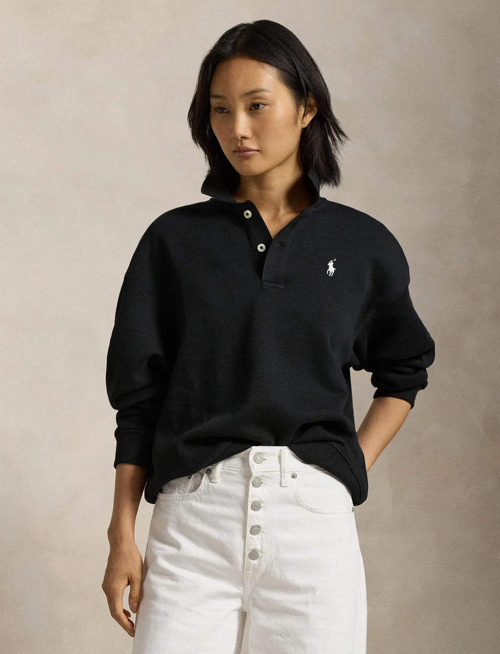 Polo Ralph Lauren - Polo-Collar Fleece Pullover - poloskjorter - polo black - 3