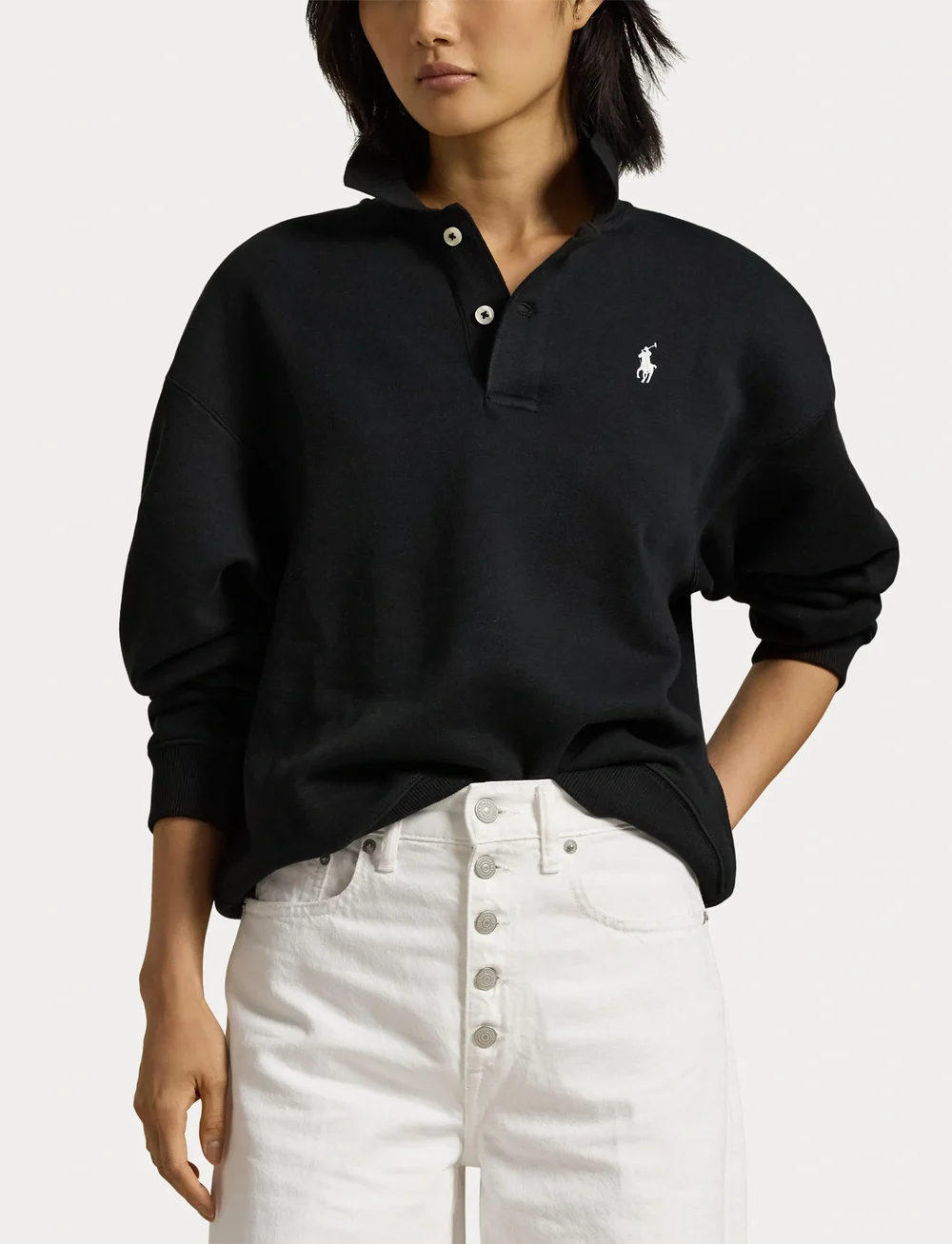 Polo Ralph Lauren - Polo-Collar Fleece Pullover - poloskjorter - polo black - 5