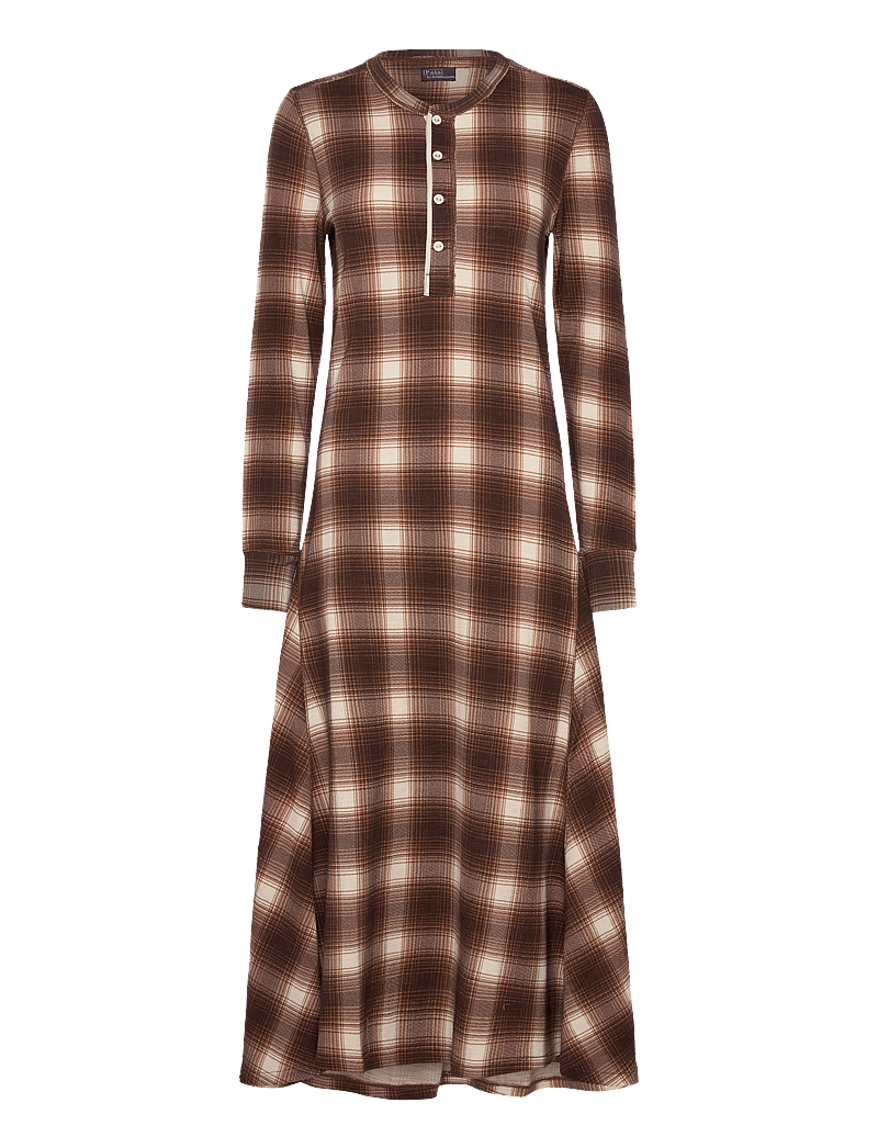Polo Ralph Lauren Plaid Waffle-knit Henley Dress – maxi dresses – shop at Booztlet