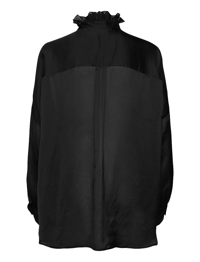 Polo Ralph Lauren - Ruffled-Collar Silk-Blend Tunic - langärmlige blusen - polo black - 1