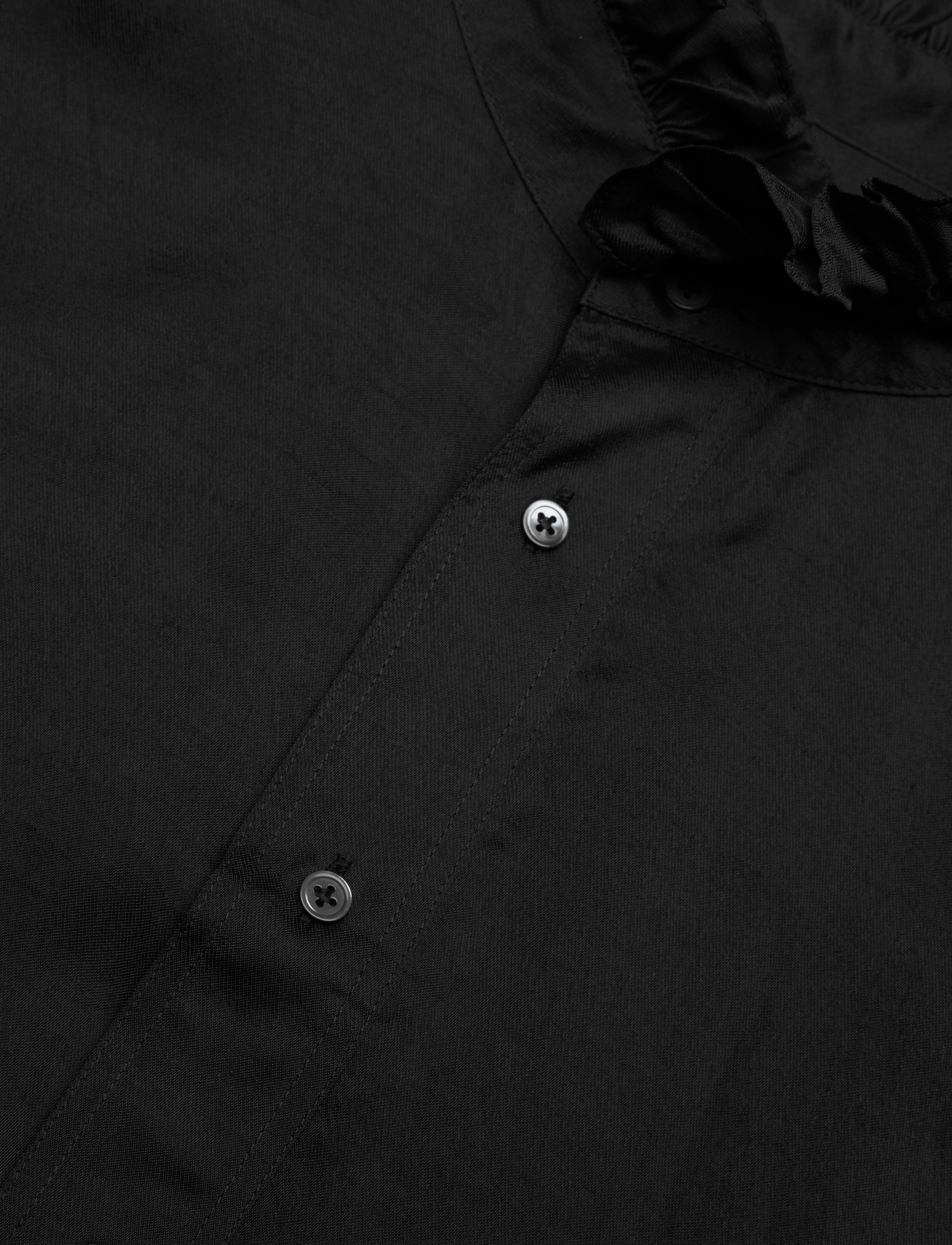 Polo Ralph Lauren - Ruffled-Collar Silk-Blend Tunic - langärmlige blusen - polo black - 2