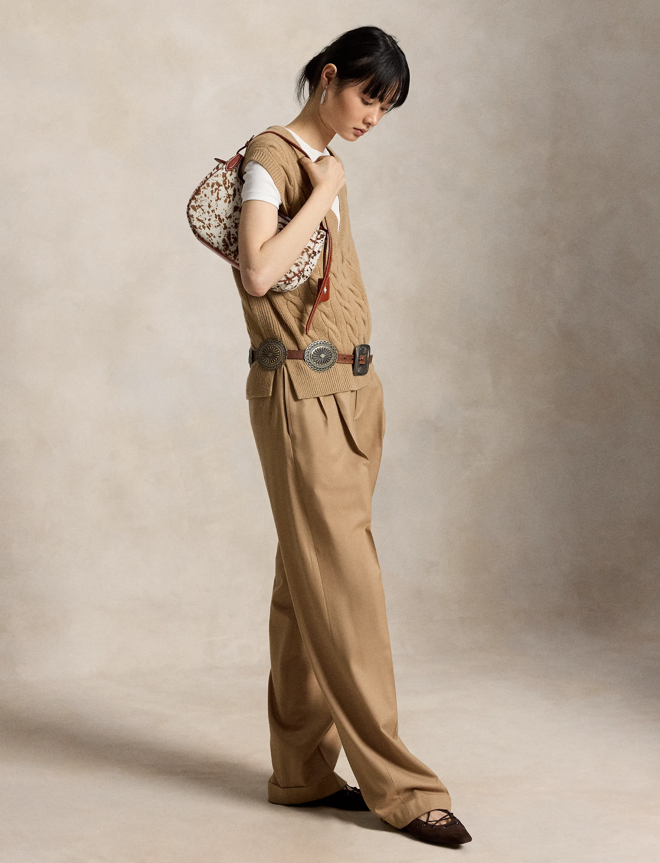 Polo Ralph Lauren - Cable-Knit Wool-Cashmere Sweater Vest - strikveste - collection camel - 5