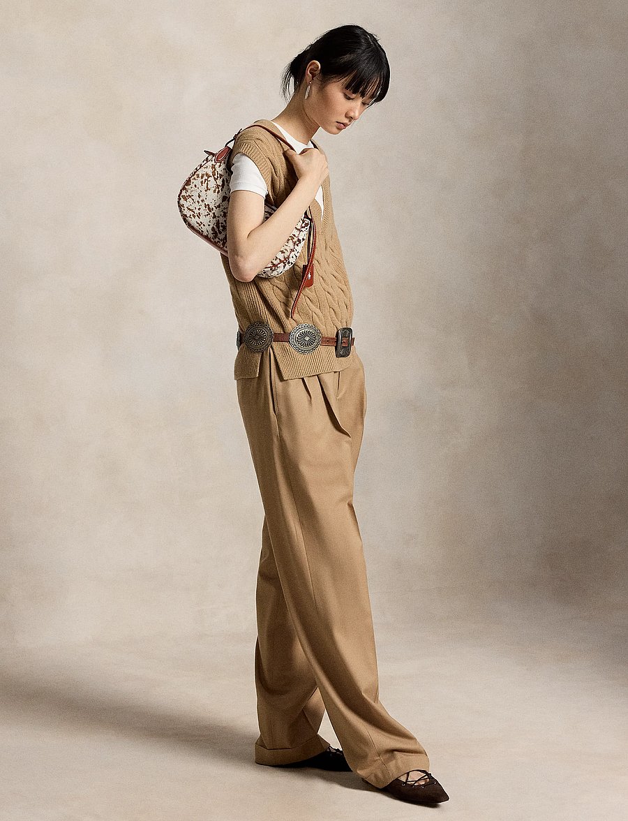Polo Ralph Lauren - Cable-Knit Wool-Cashmere Sweater Vest - strikveste - collection camel - 5