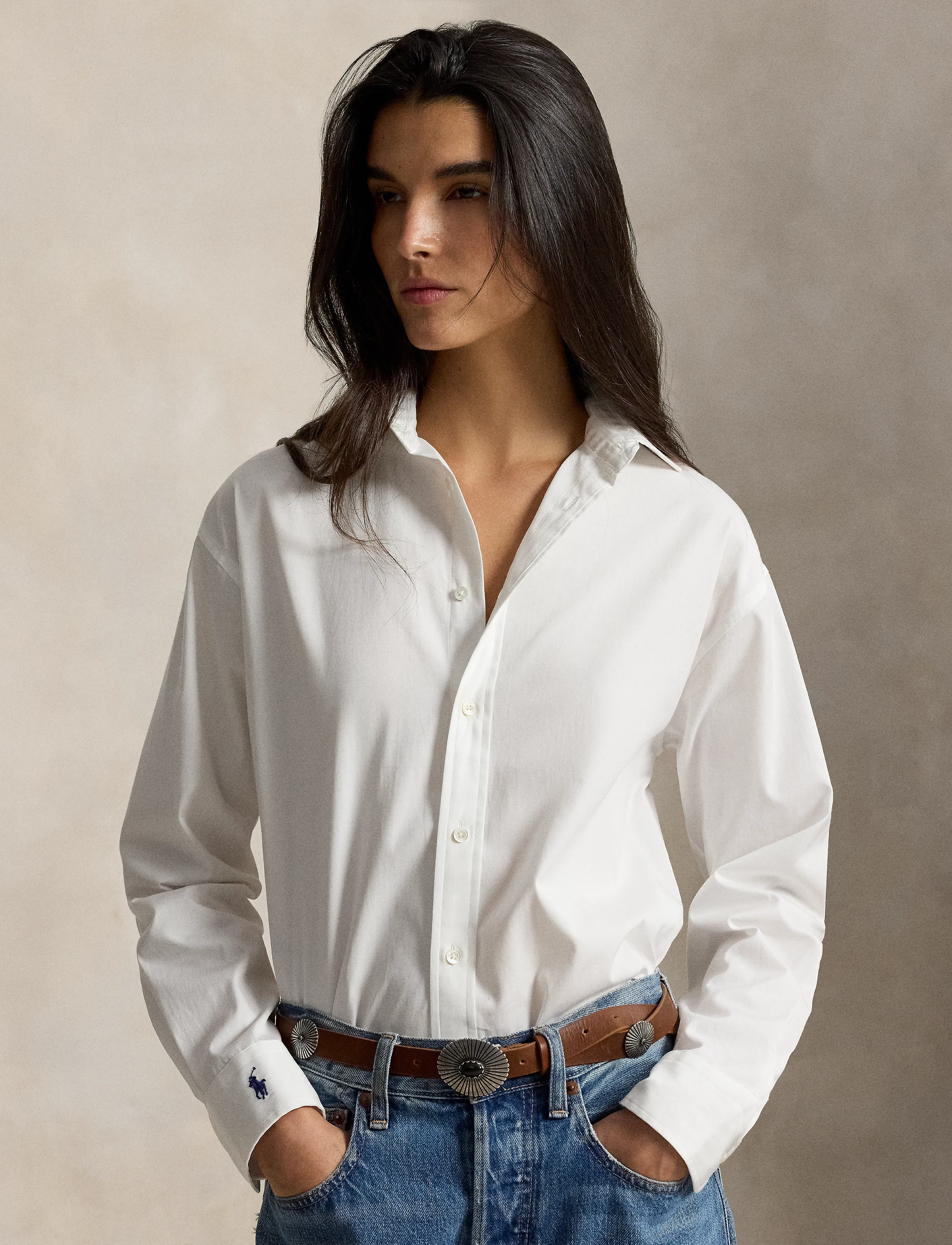 Polo Ralph Lauren Relaxed Fit Cotton Shirt, M, Shirts, Weiß - Long-sleeved, Frauen