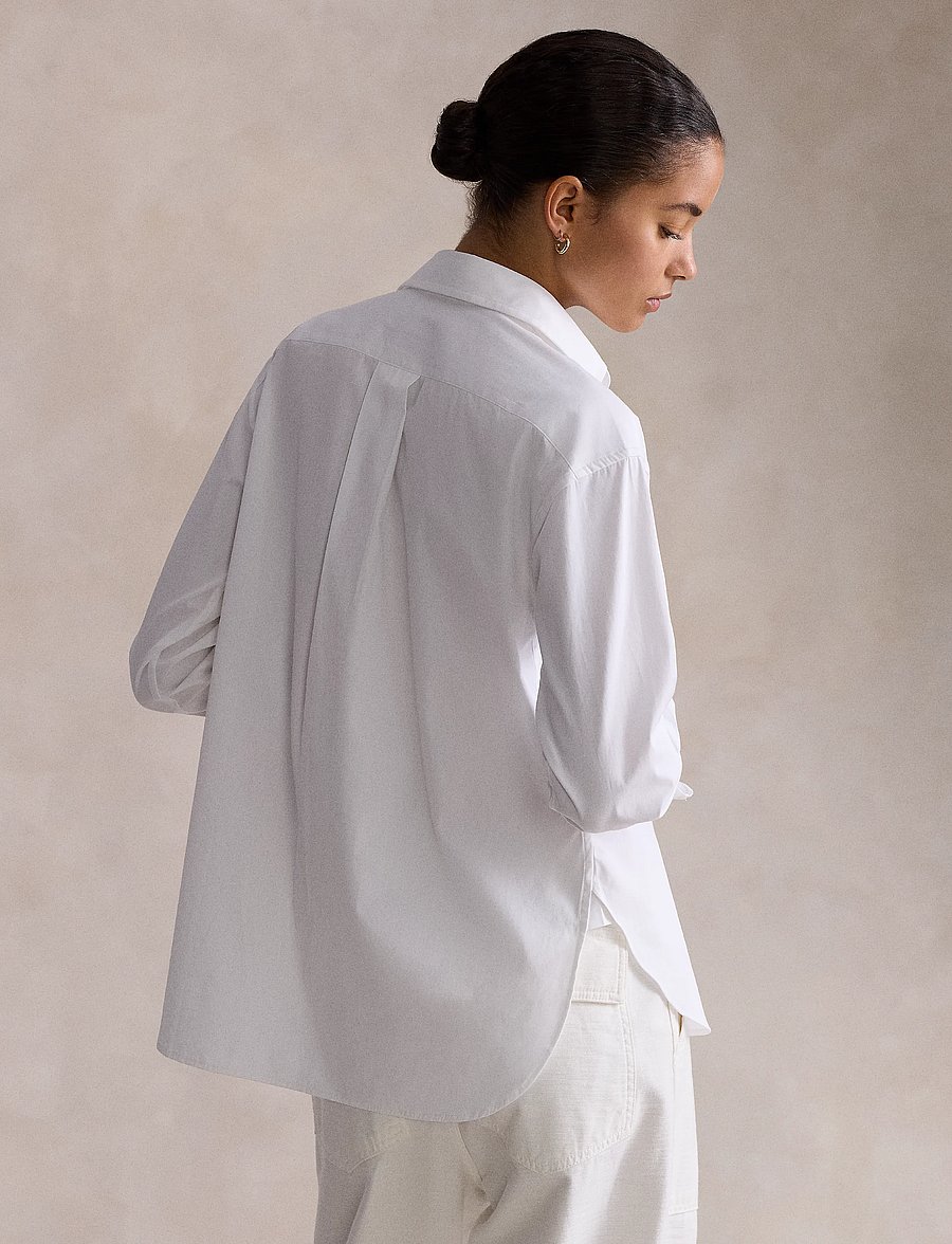 Polo Ralph Lauren - Relaxed Fit Cotton Shirt - langärmlige hemden - white - 4