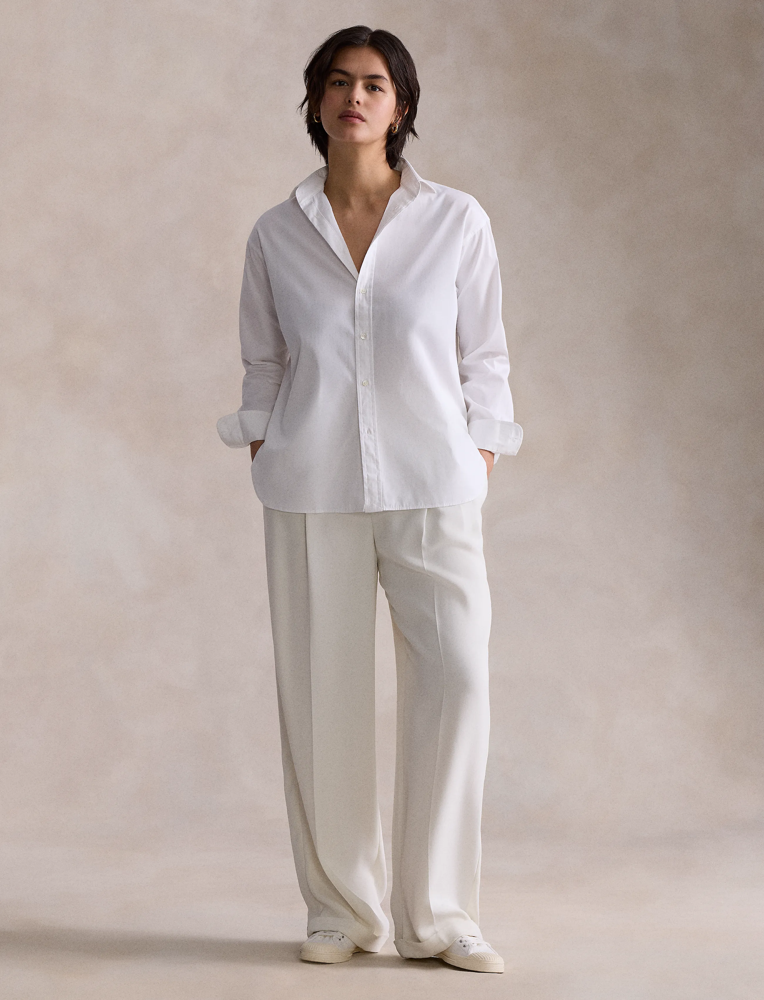 Polo Ralph Lauren - Relaxed Fit Cotton Shirt - langärmlige hemden - white - 5