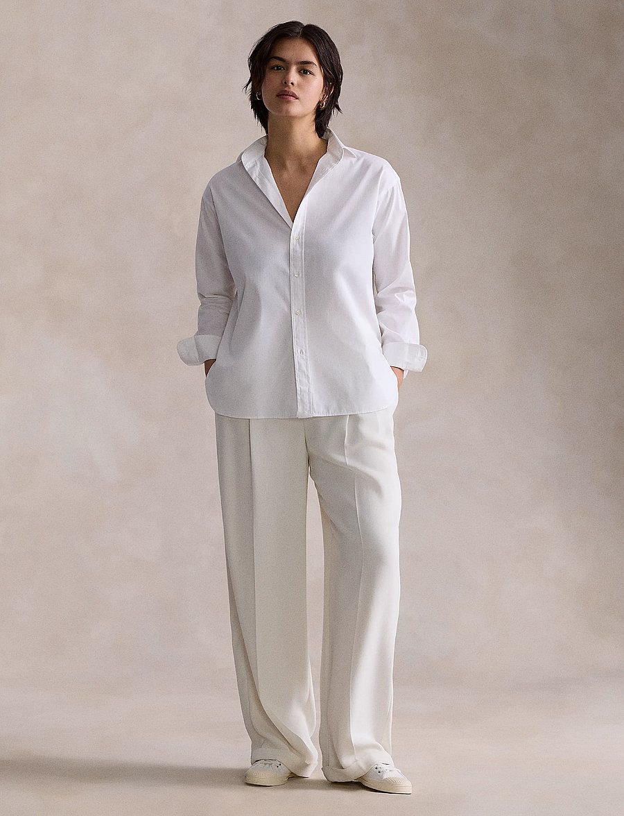 Polo Ralph Lauren - Relaxed Fit Cotton Shirt - langärmlige hemden - white - 5