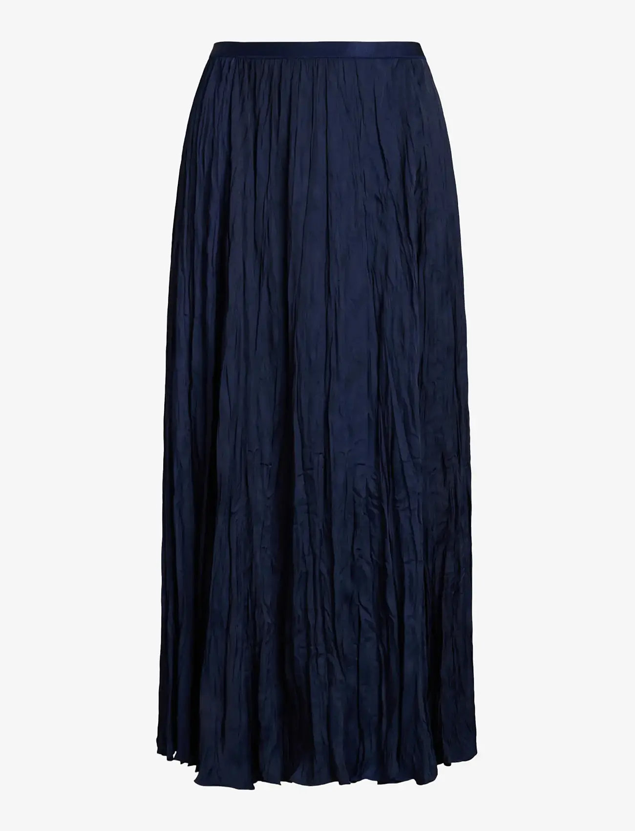 Polo Ralph Lauren - Crinkled Satin A-Line Skirt - satinkjolar - newport navy - 1