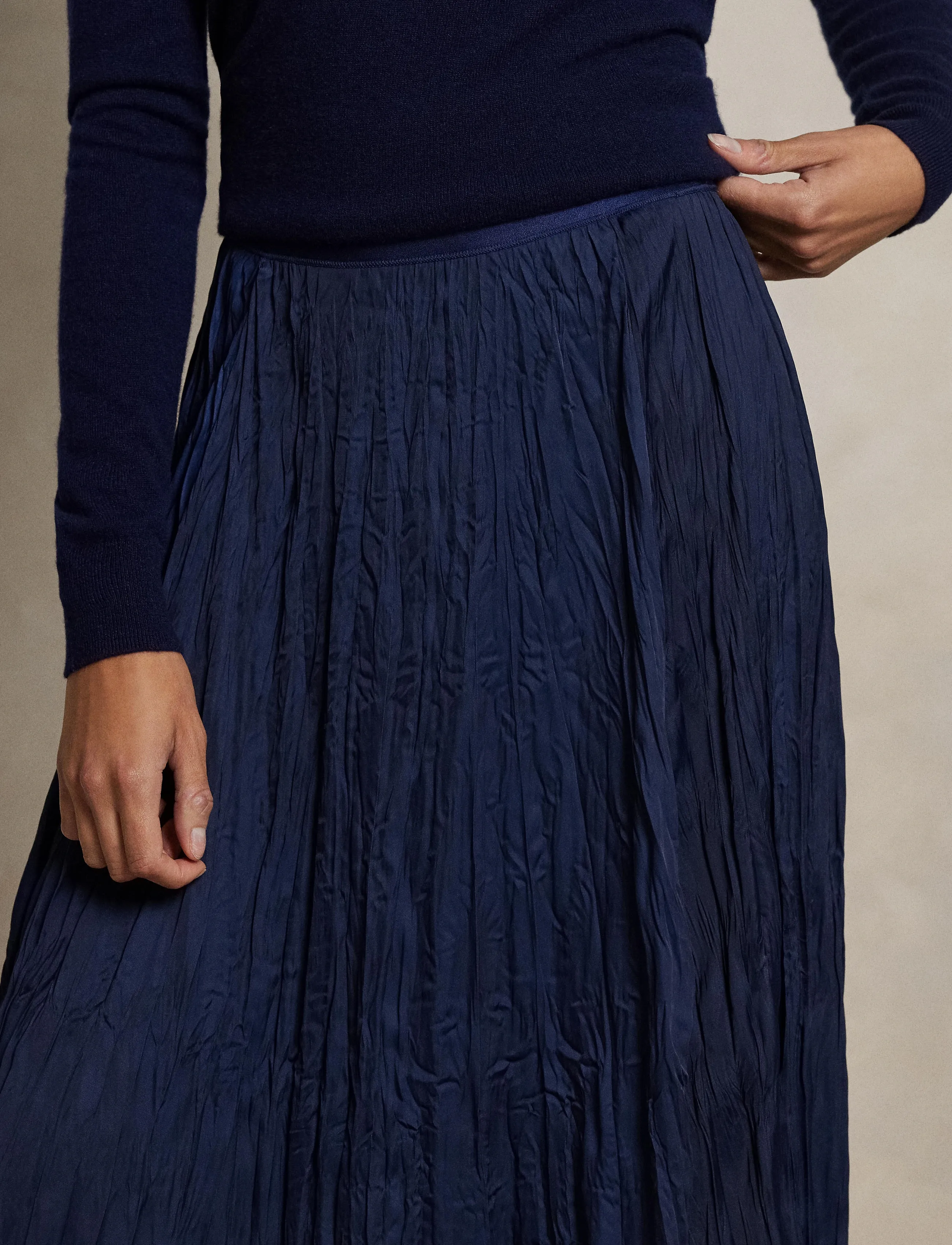Polo Ralph Lauren Crinkled Satin A-line Skirt (PRW211956632