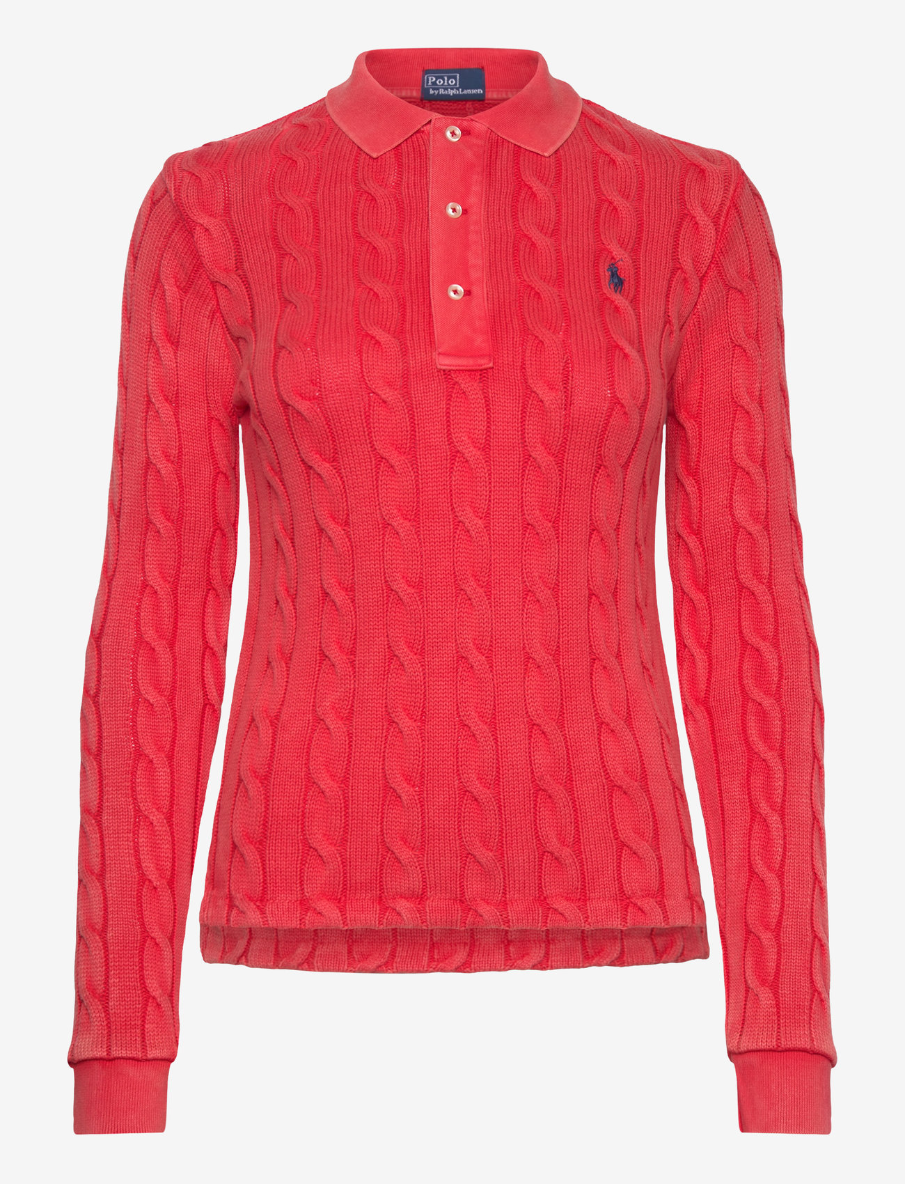 Polo Ralph Lauren Cable-knit Cotton Long-sleeve Polo Shirt – polo