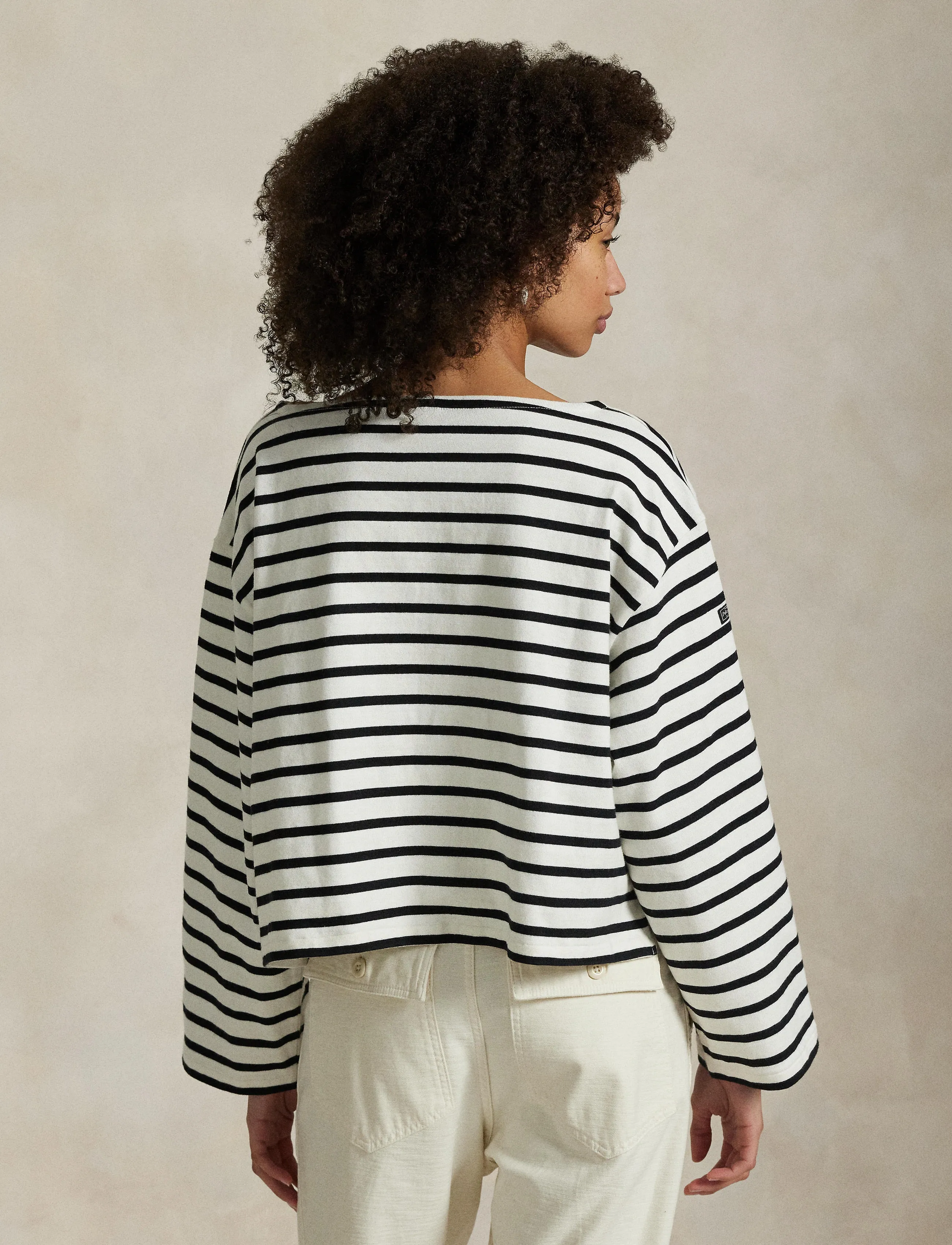 Polo Ralph Lauren - Striped Boatneck Mariner Tee - langärmlige tops - deckwash white/po - 2