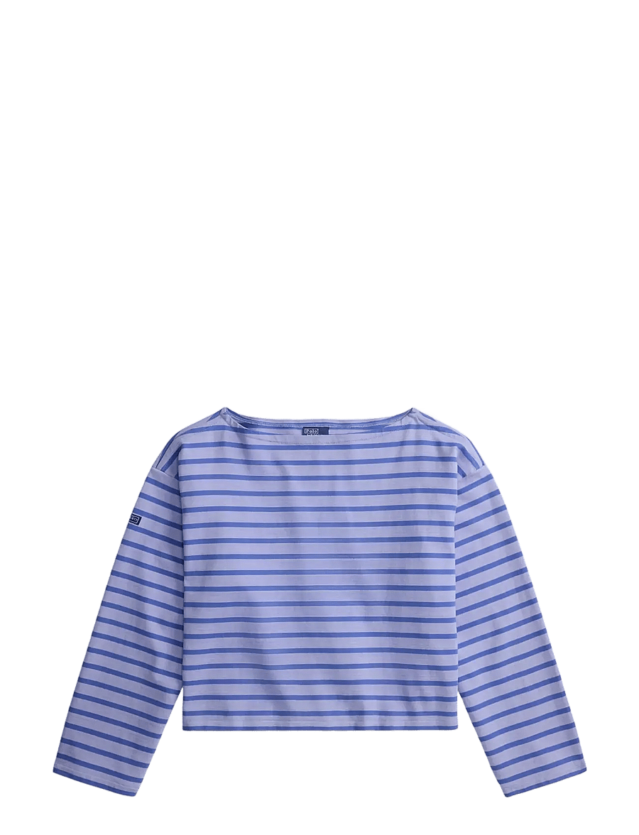 Polo Ralph Lauren - Striped Boatneck Mariner Tee - langærmede toppe - east blue/liberty - 1