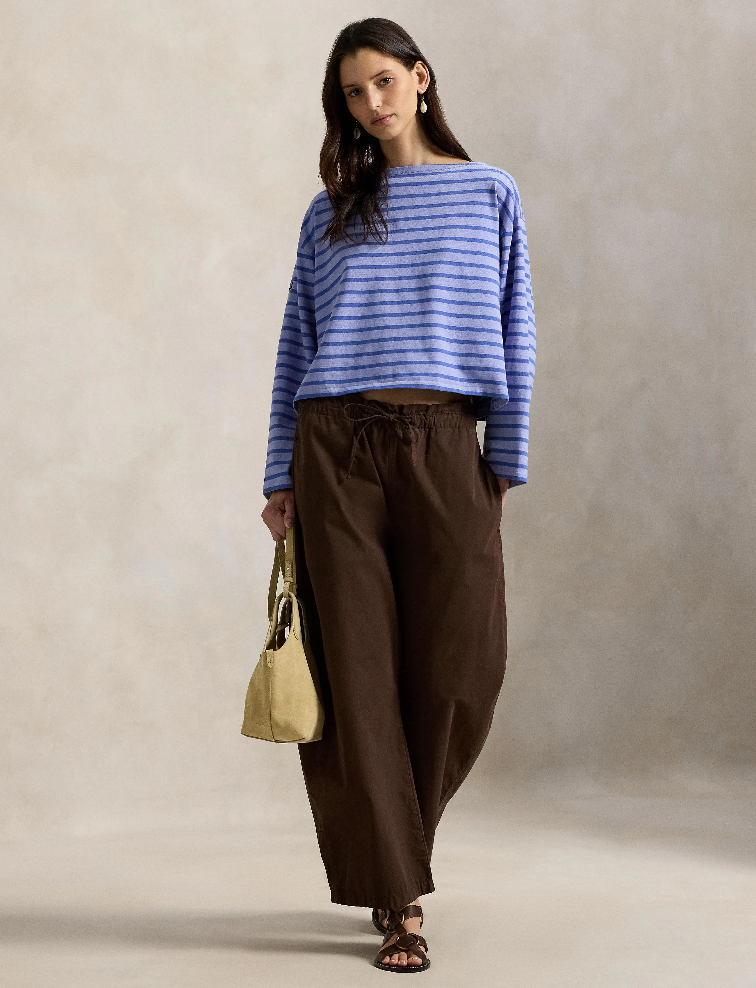 Polo Ralph Lauren Striped Boatneck Mariner Tee, S, Blue, Skjorter > Langærmede, Dame