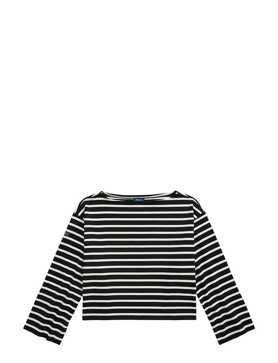 Polo Ralph Lauren - Striped Boatneck Mariner Tee - langærmede toppe - polo black/deckwa - 1
